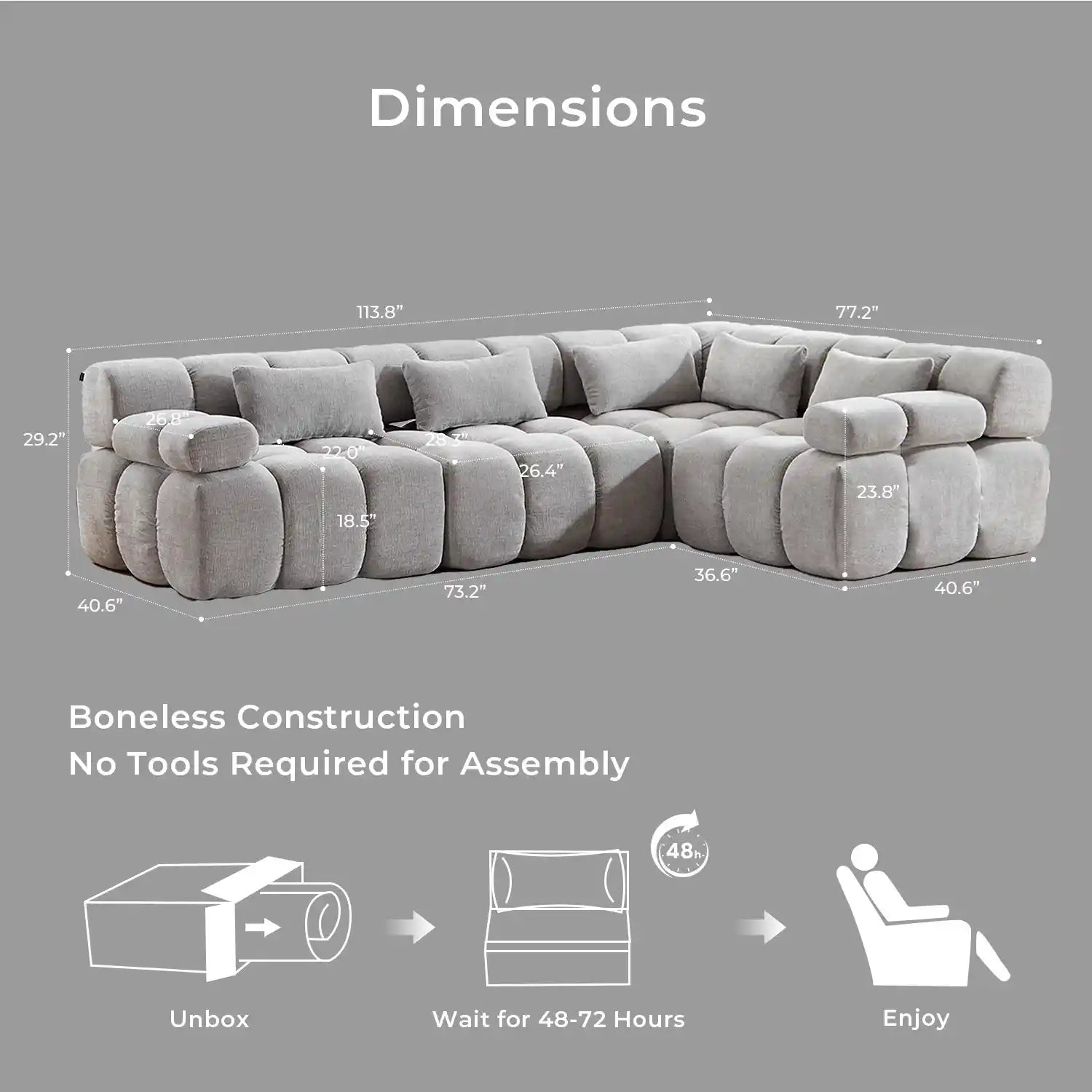 Dionysus Modular Sectional Compressed Sofa