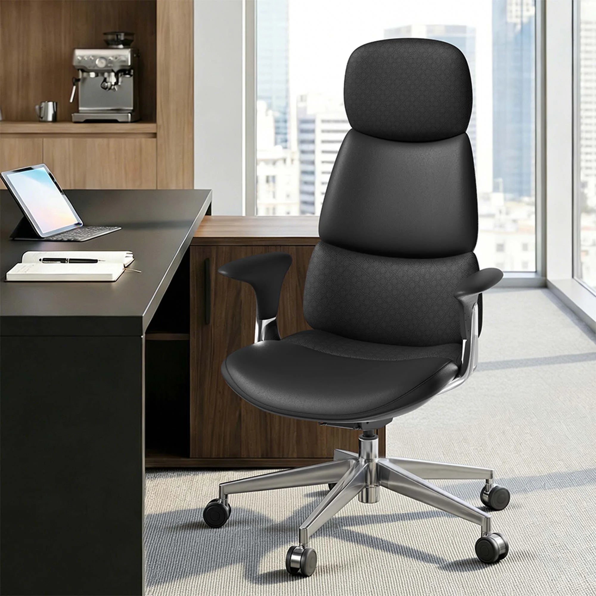 Nyla Leather Chair with Easy Adjustment