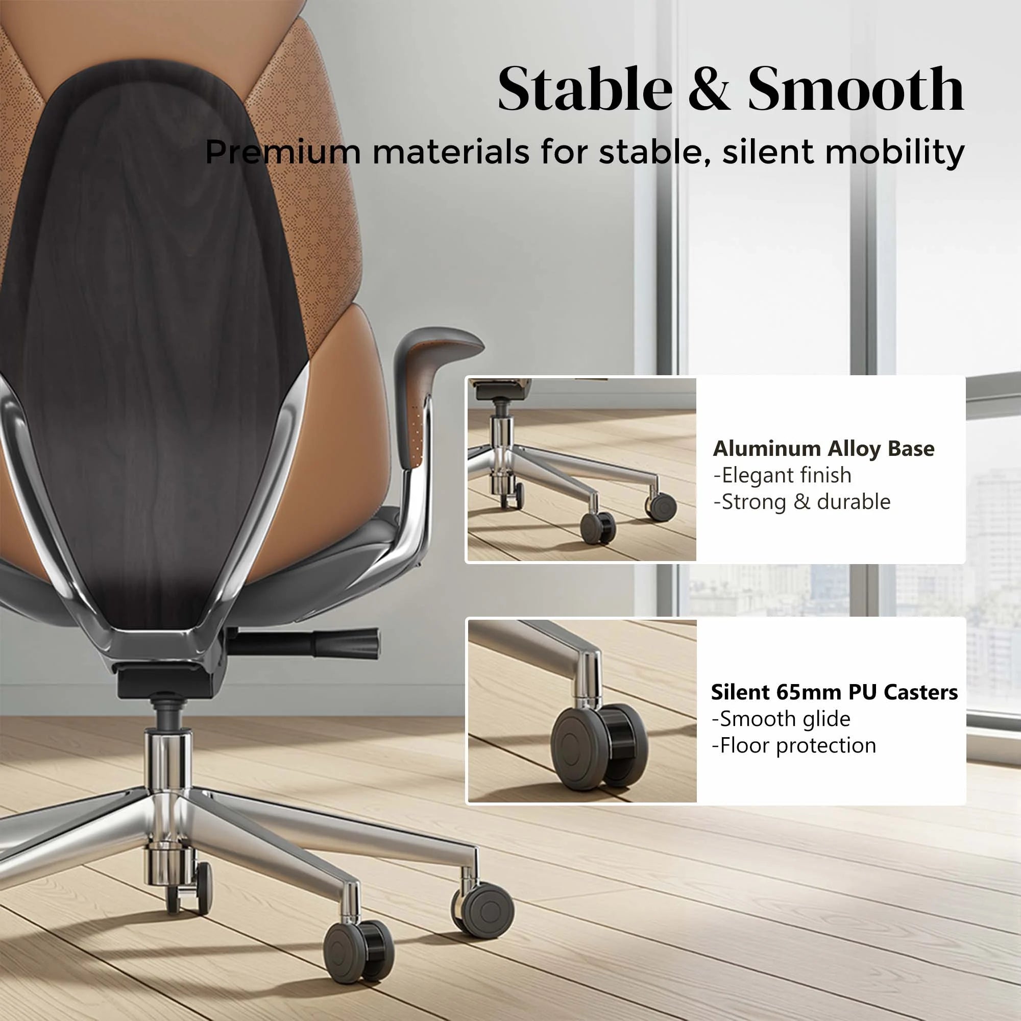 Nyla Leather Chair with Easy Adjustment