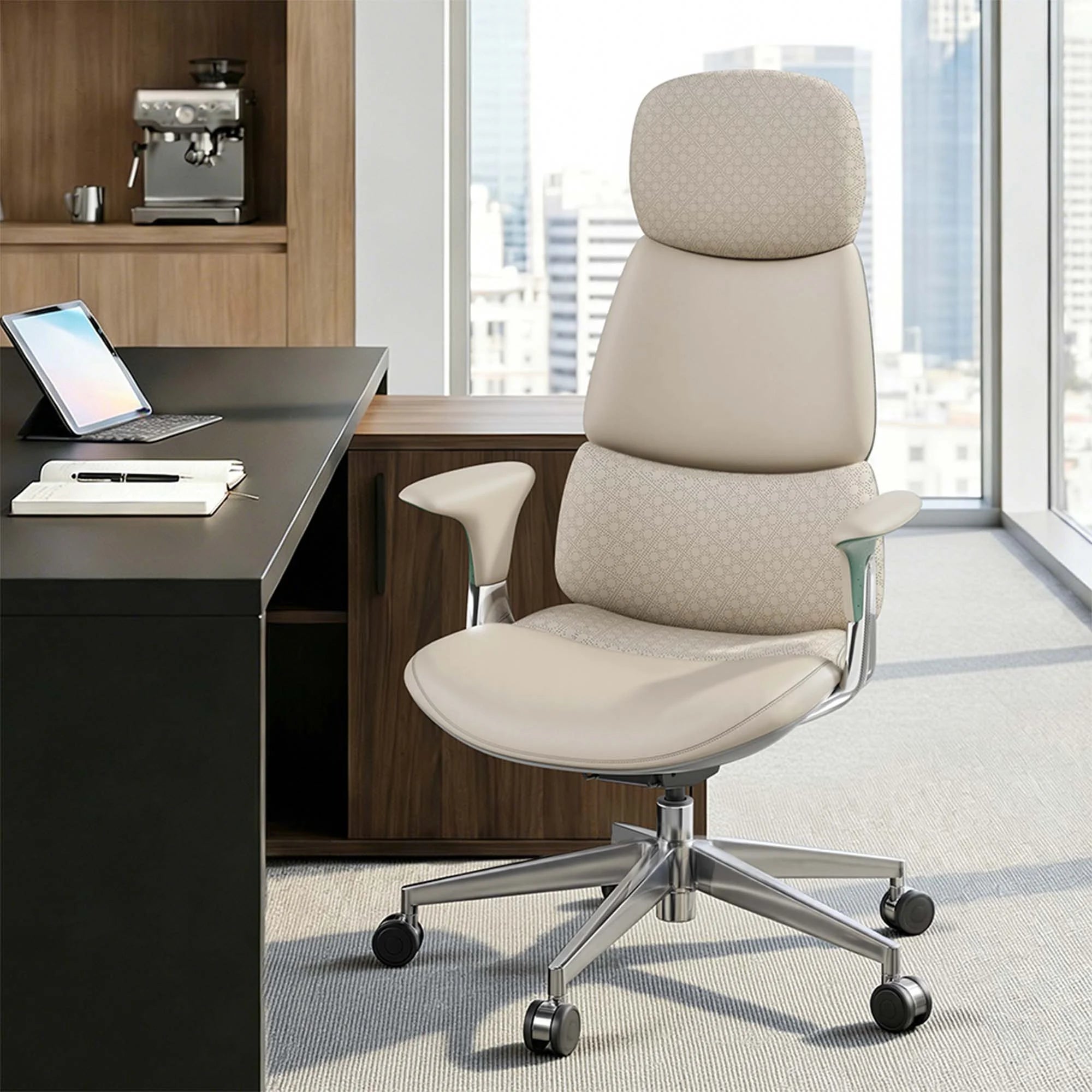 Nyla Leather Chair with Easy Adjustment