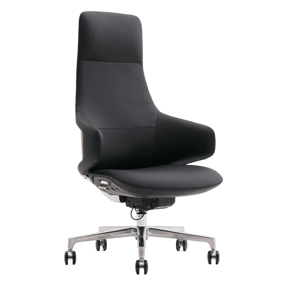 Natia Leather Office Chair with Wraparound Lumbar