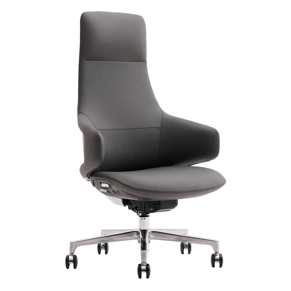 Natia Leather Office Chair with Wraparound Lumbar