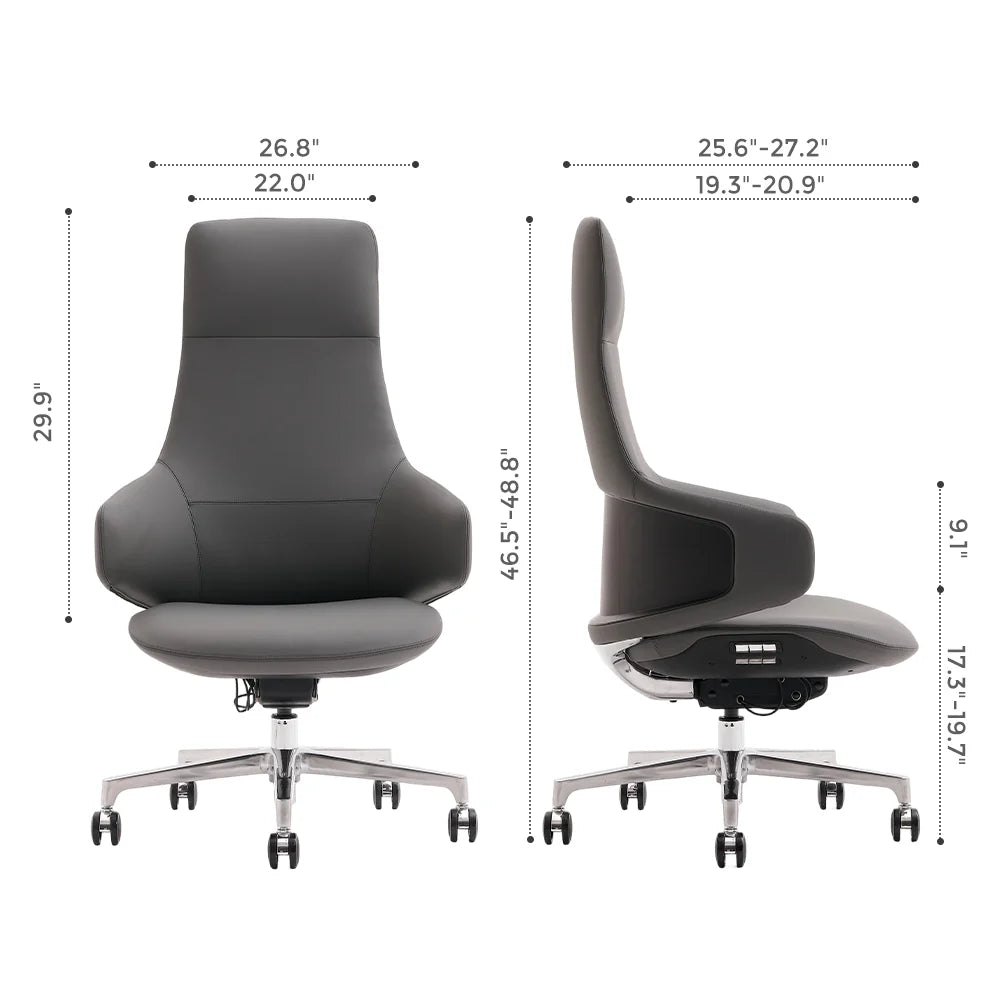 Natia Leather Office Chair with Wraparound Lumbar