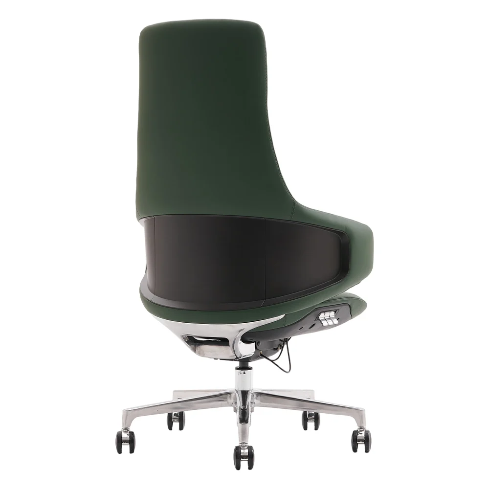 Natia Leather Office Chair with Wraparound Lumbar