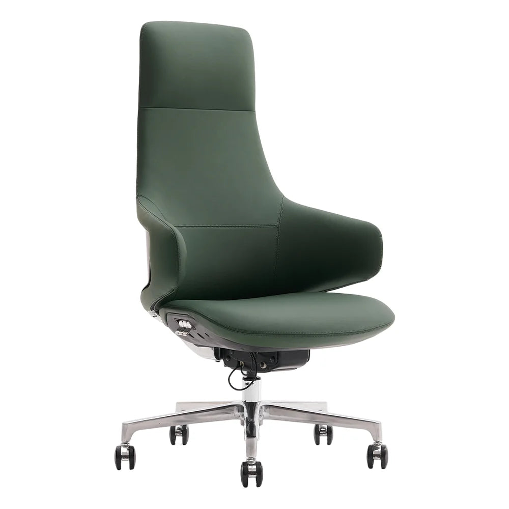 Natia Leather Office Chair with Wraparound Lumbar