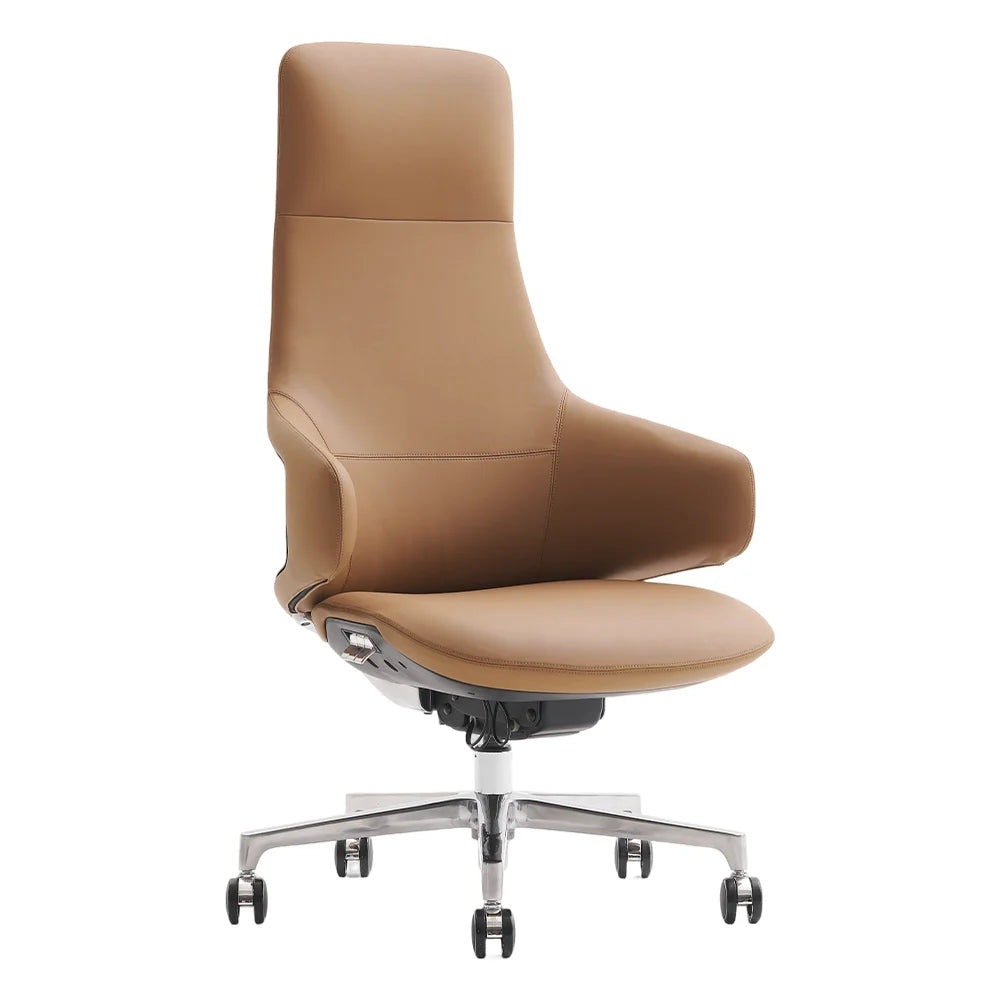 Natia Leather Office Chair with Wraparound Lumbar