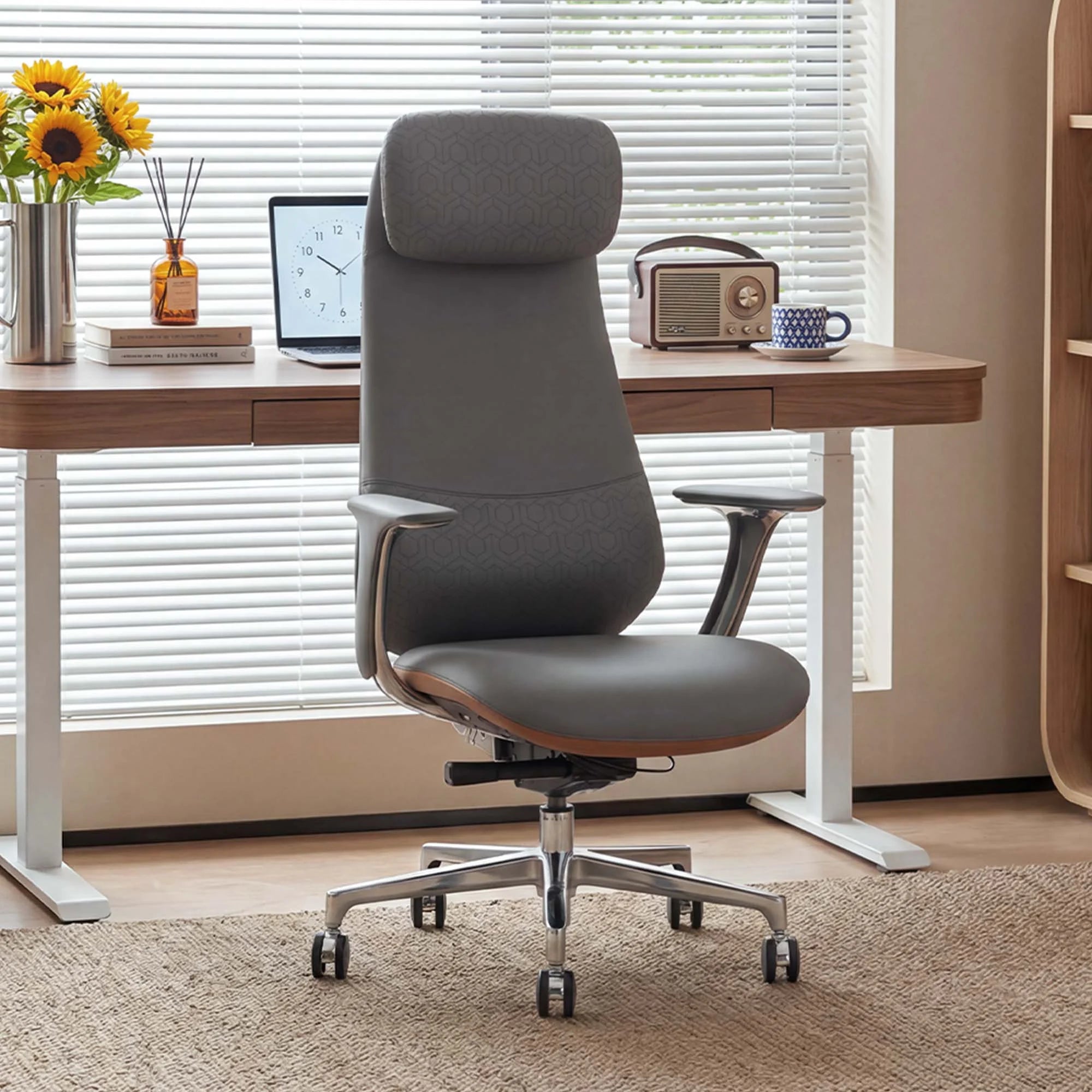 Neta Premium Leather Chair with Headrest