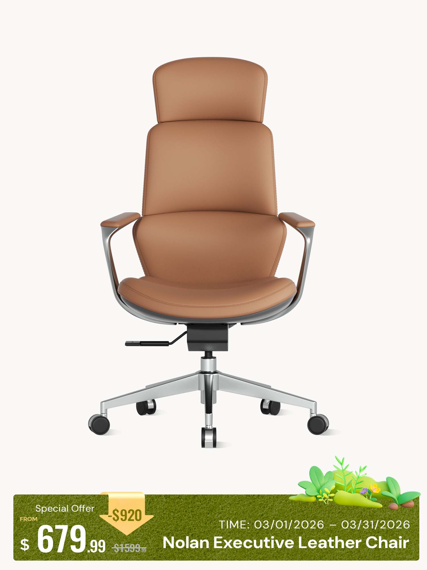 Nolan Leather Chair with Classic Design