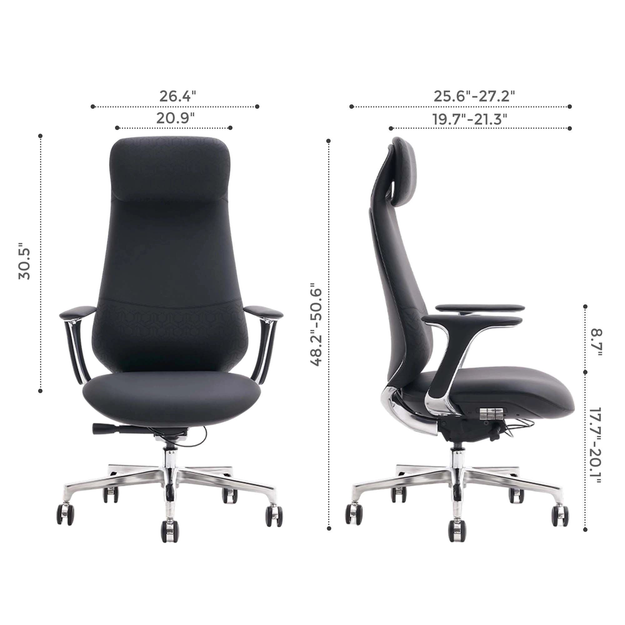 Nyla Leather Chair with Easy Adjustment