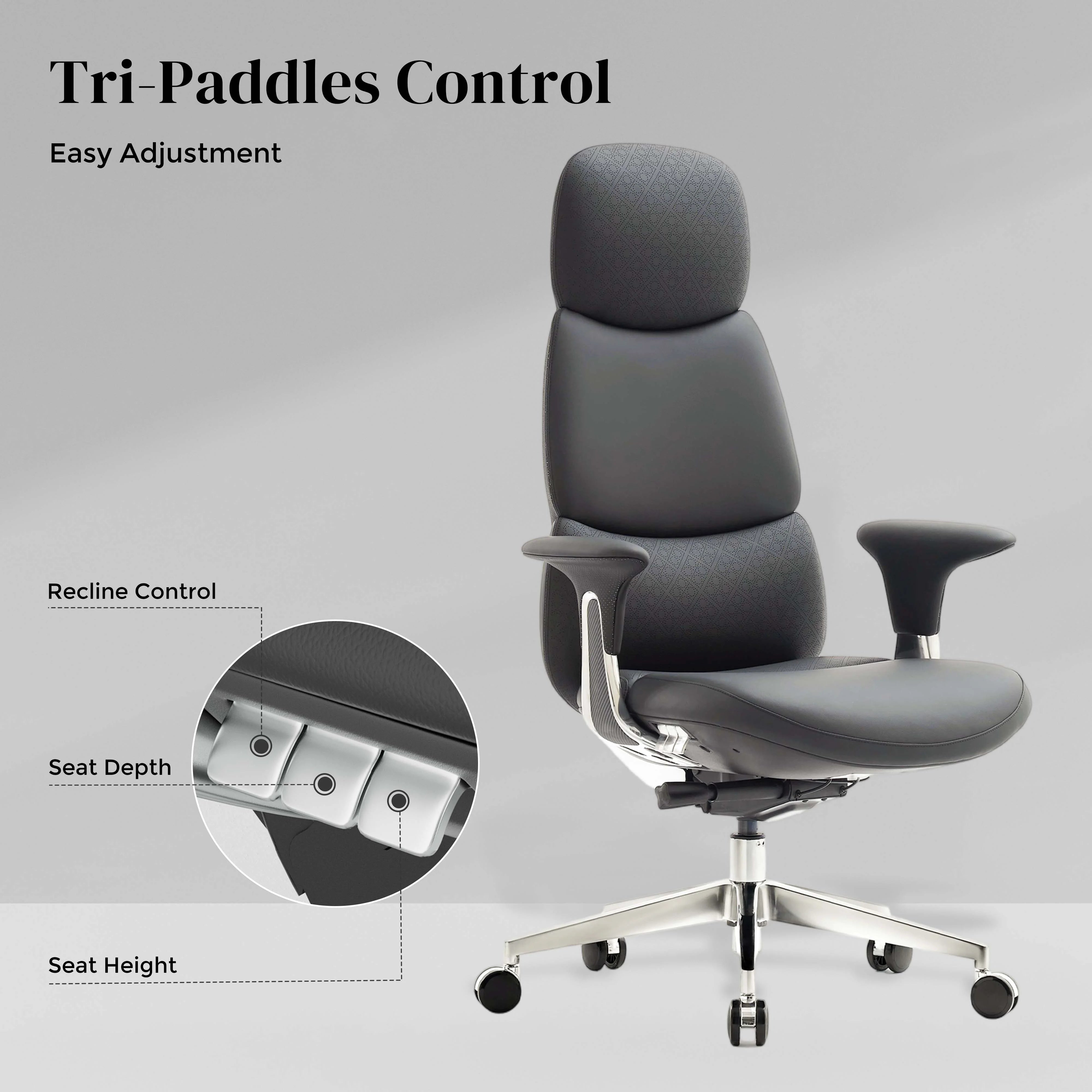 Nyla Leather Chair with Easy Adjustment