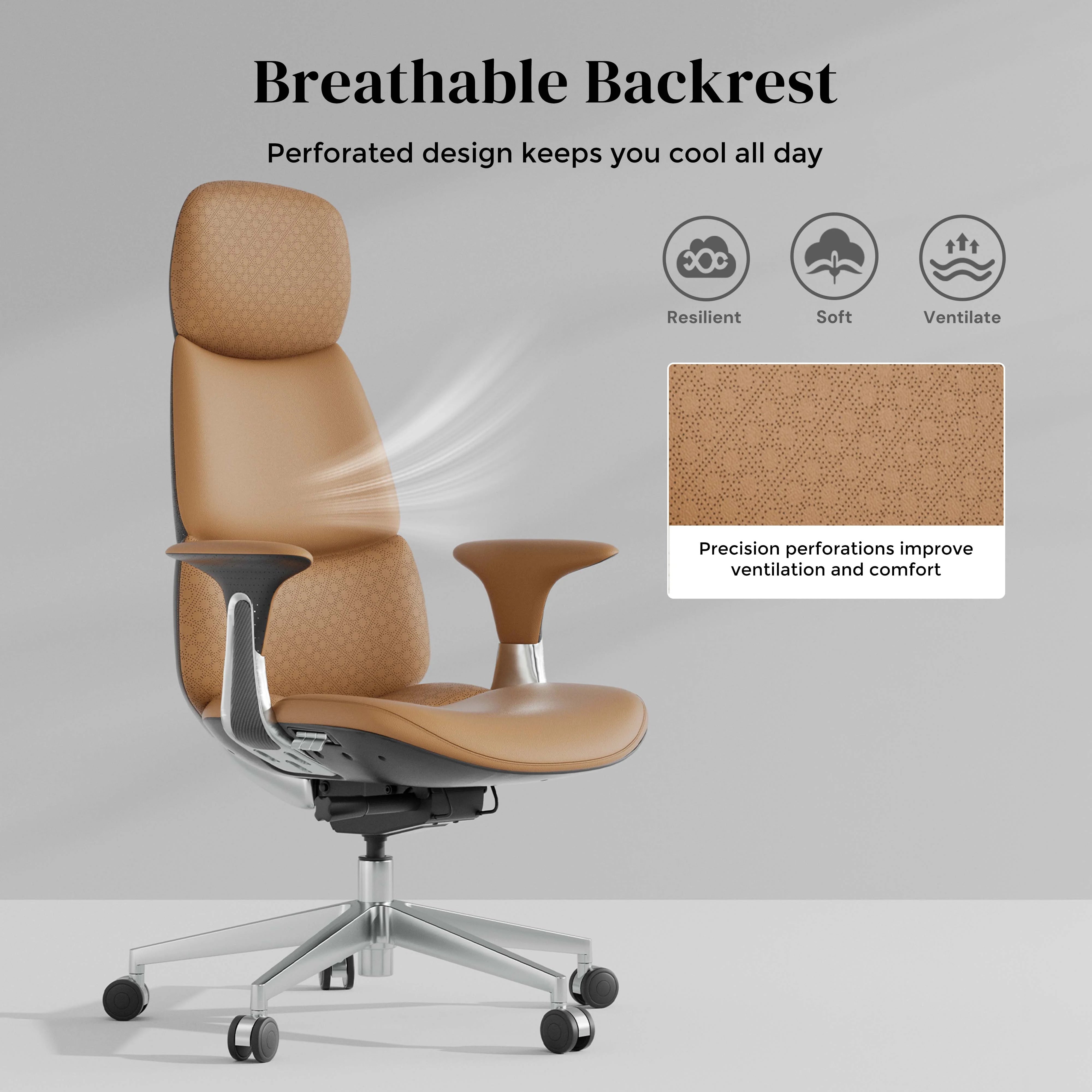 Nyla Leather Chair with Easy Adjustment