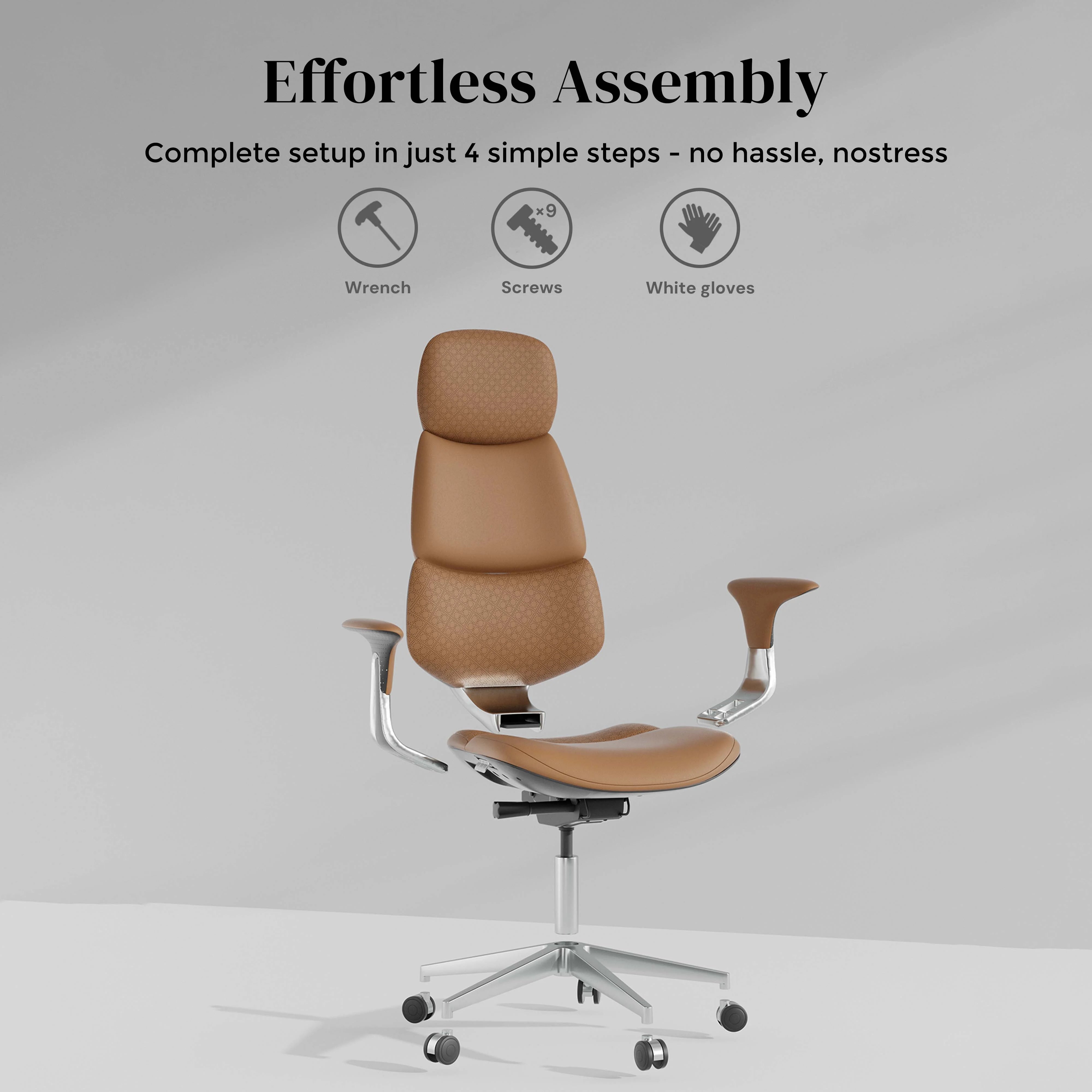 Nyla Leather Chair with Easy Adjustment