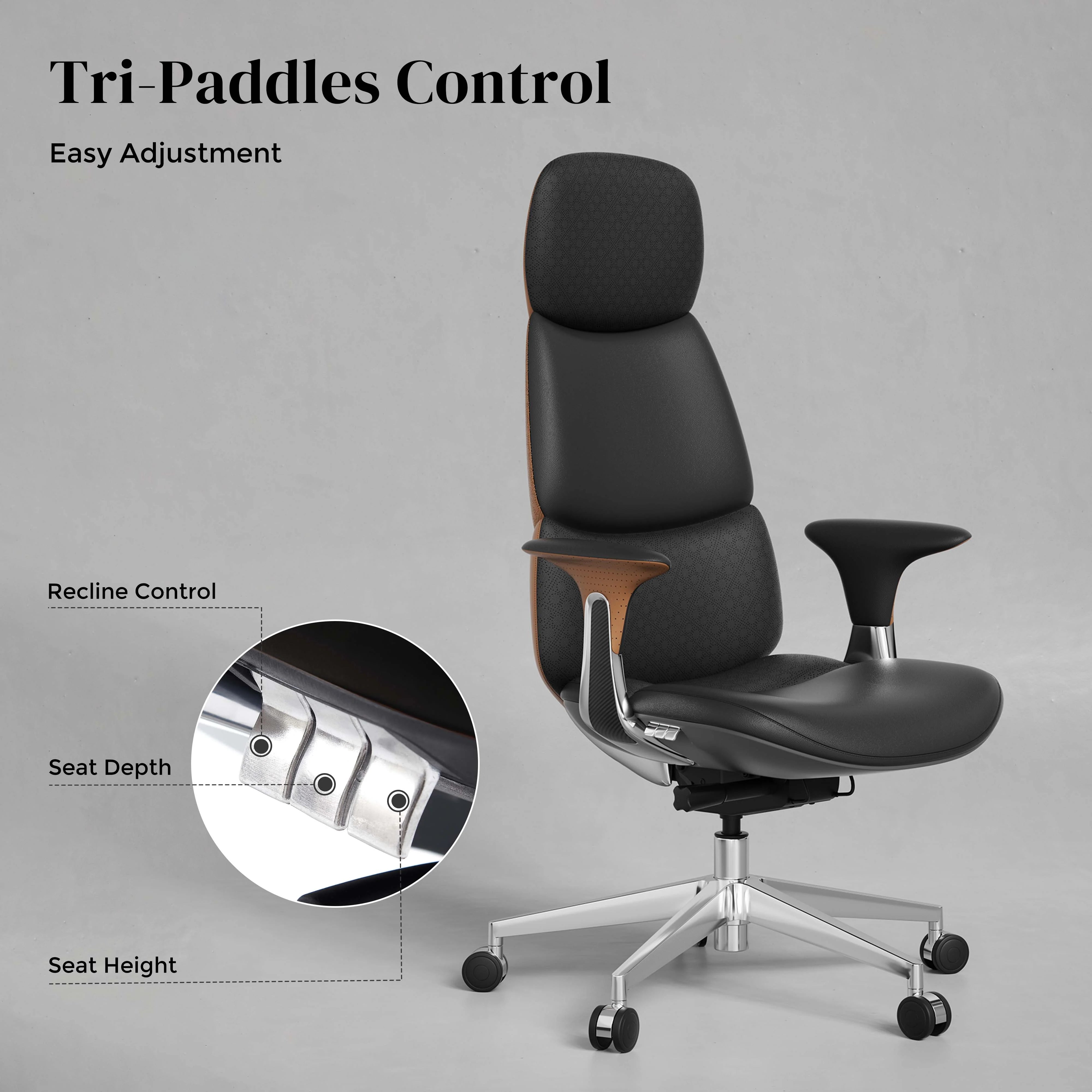 Nyla Leather Chair with Easy Adjustment
