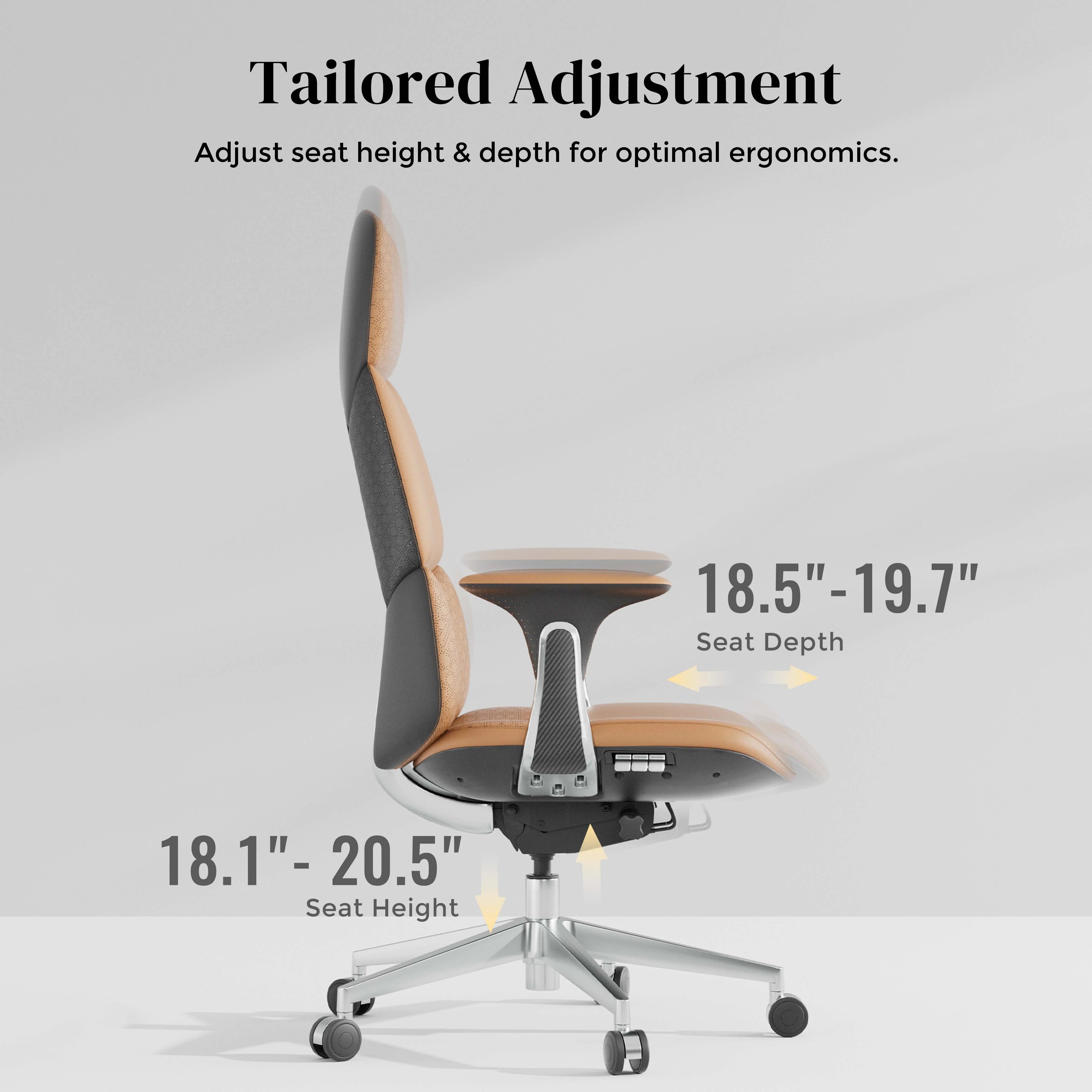 Nyla Leather Chair with Easy Adjustment