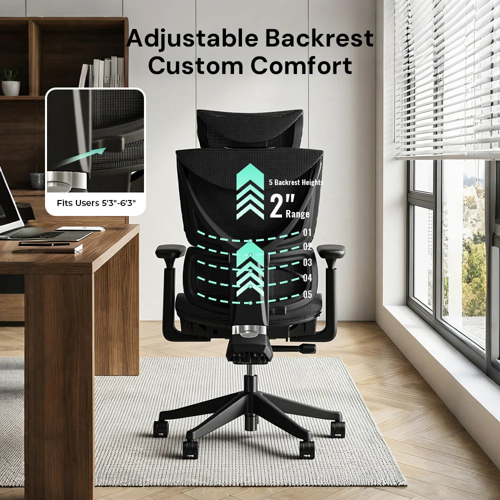 Welax-S7 Ergonomic Office Chair with Three-Button Adjustment