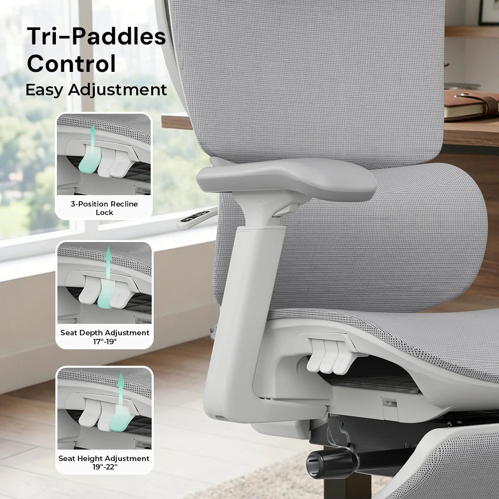 Welax-S7 Ergonomic Office Chair with Three-Button Adjustment