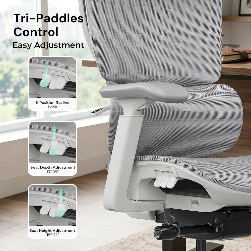 Welax-S7 Ergonomic Office Chair with Three-Button Adjustment