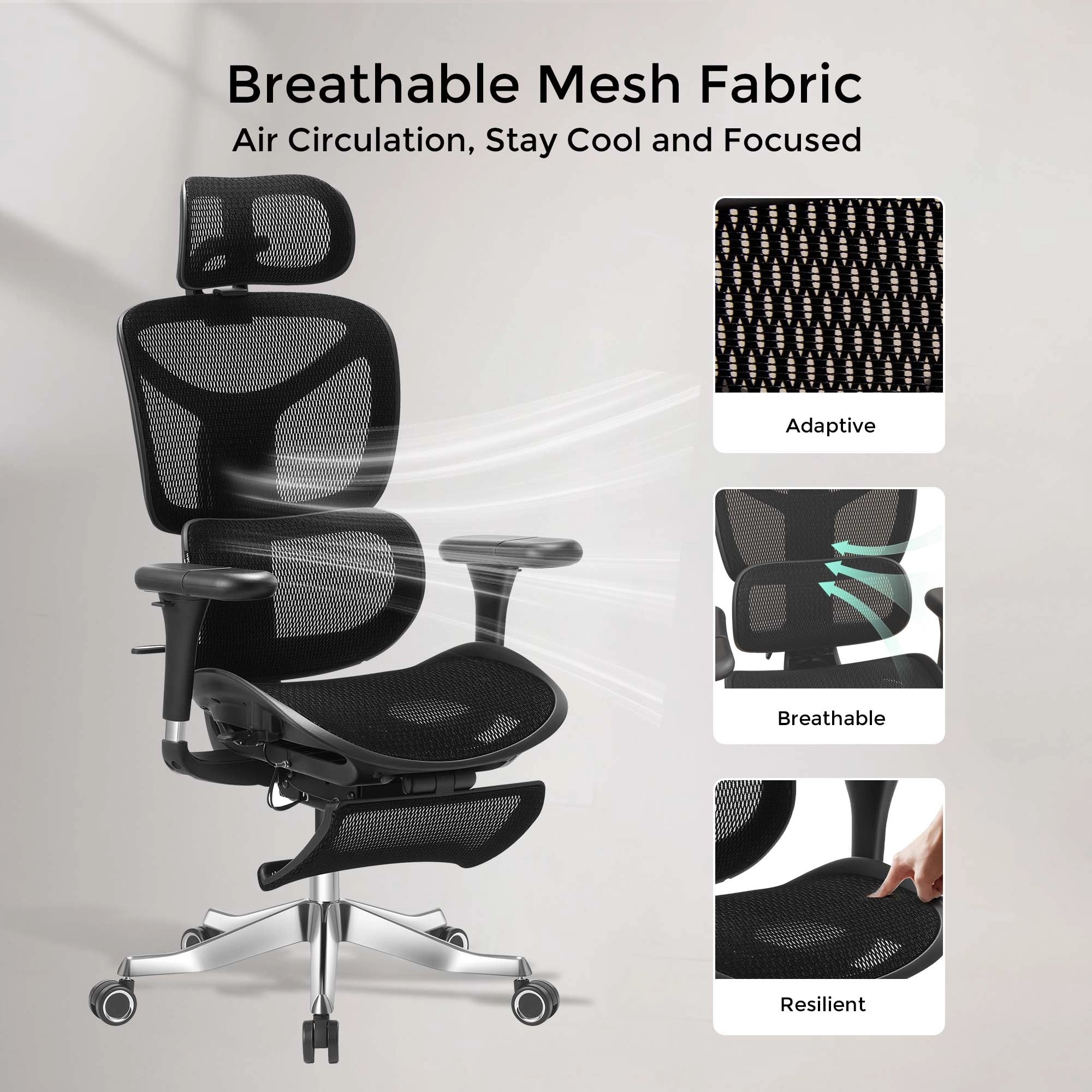Welax-S9 Pro Ergonomic Office Chair with One-Touch Adjustment