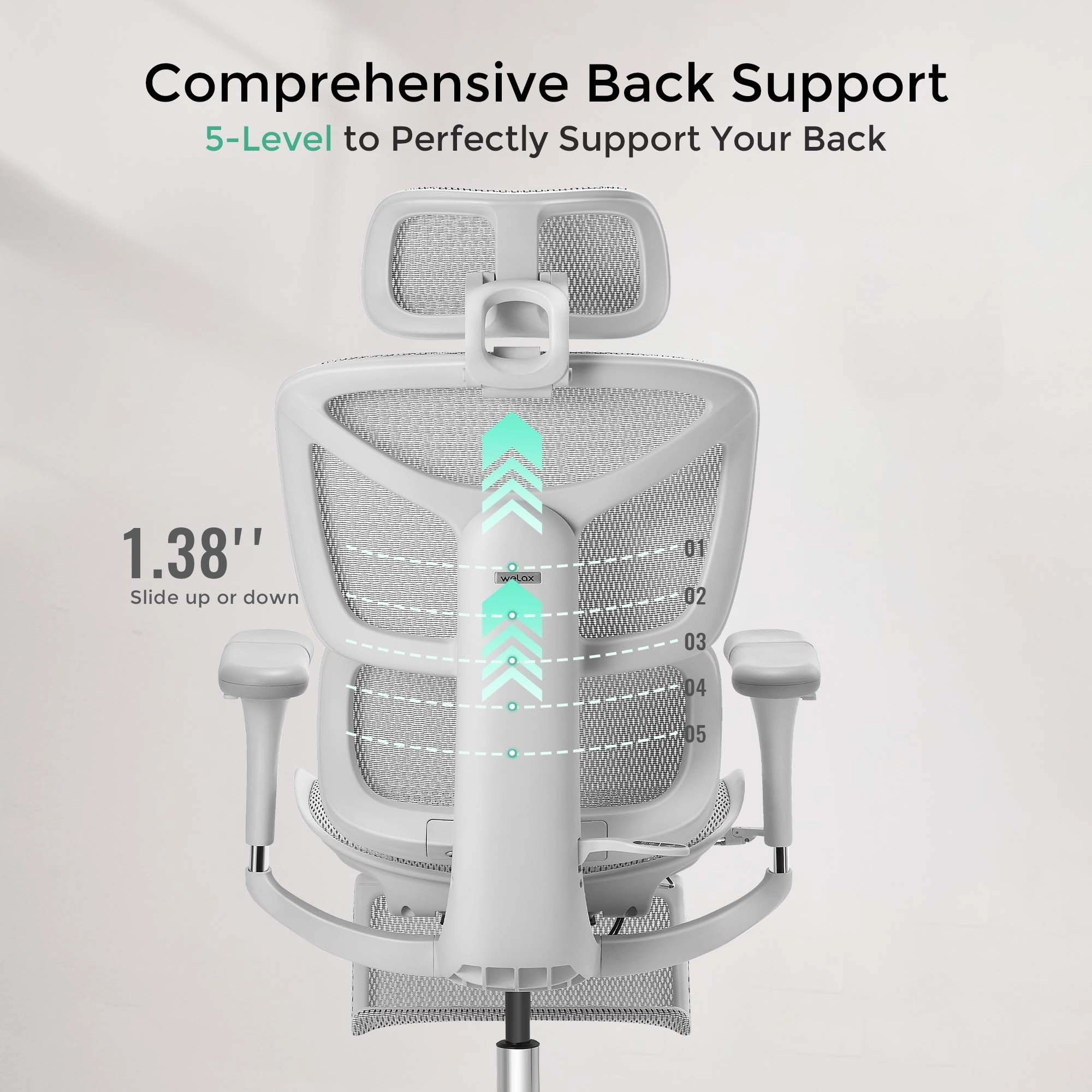 Welax-S9 Pro Ergonomic Office Chair with One-Touch Adjustment