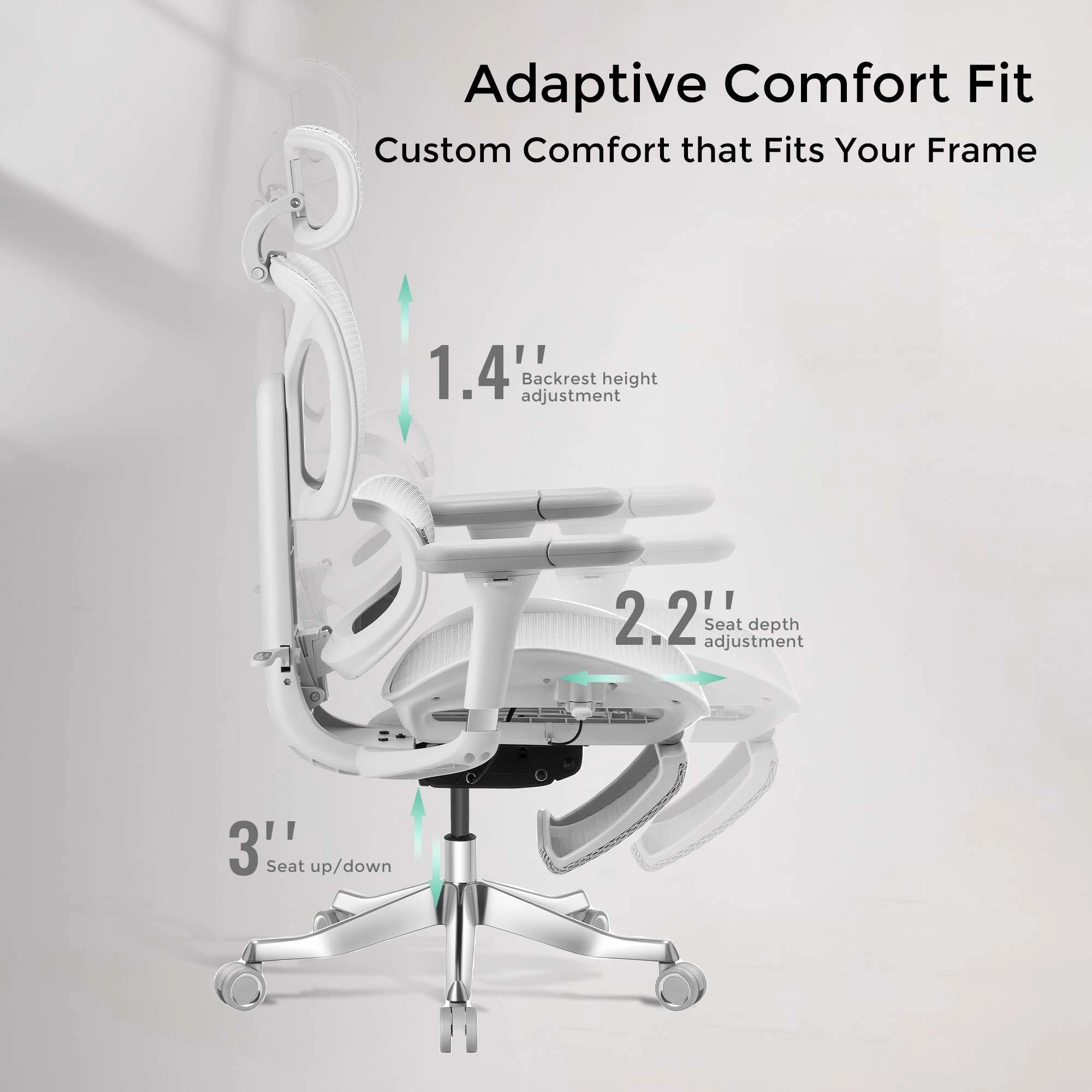 Welax-S9 Pro Ergonomic Office Chair with One-Touch Adjustment