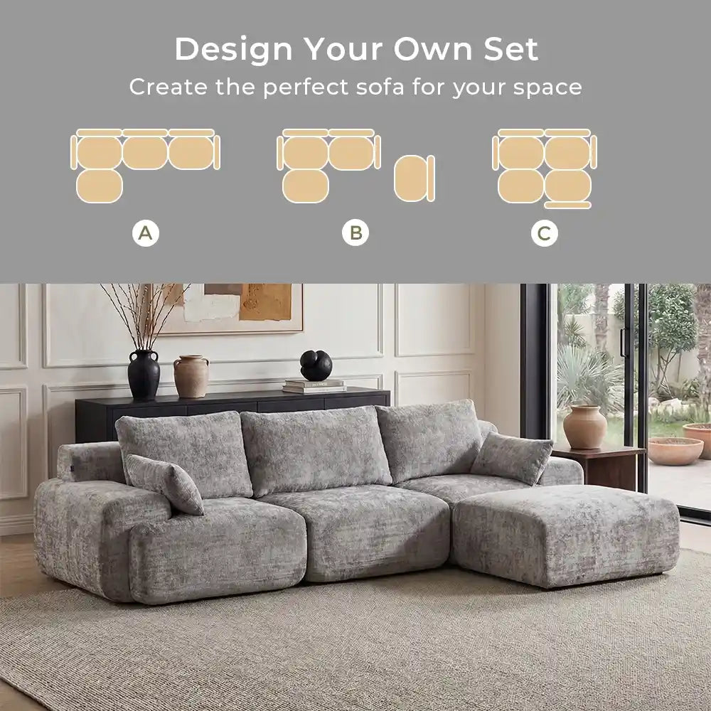 Zeus Modular Sectional Compressed Sofa