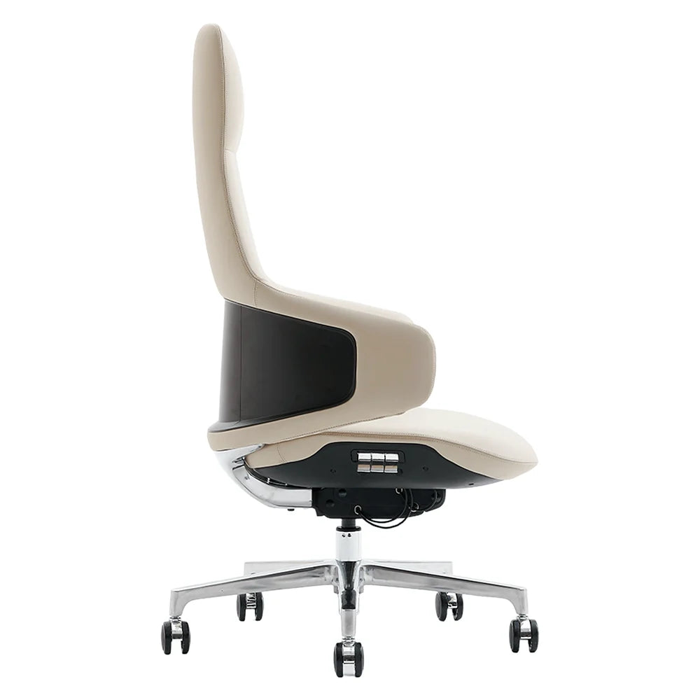 Natia Leather Office Chair with Wraparound Lumbar