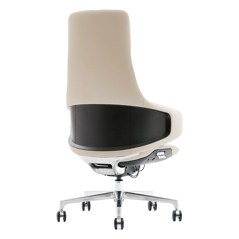 Natia Leather Office Chair with Wraparound Lumbar
