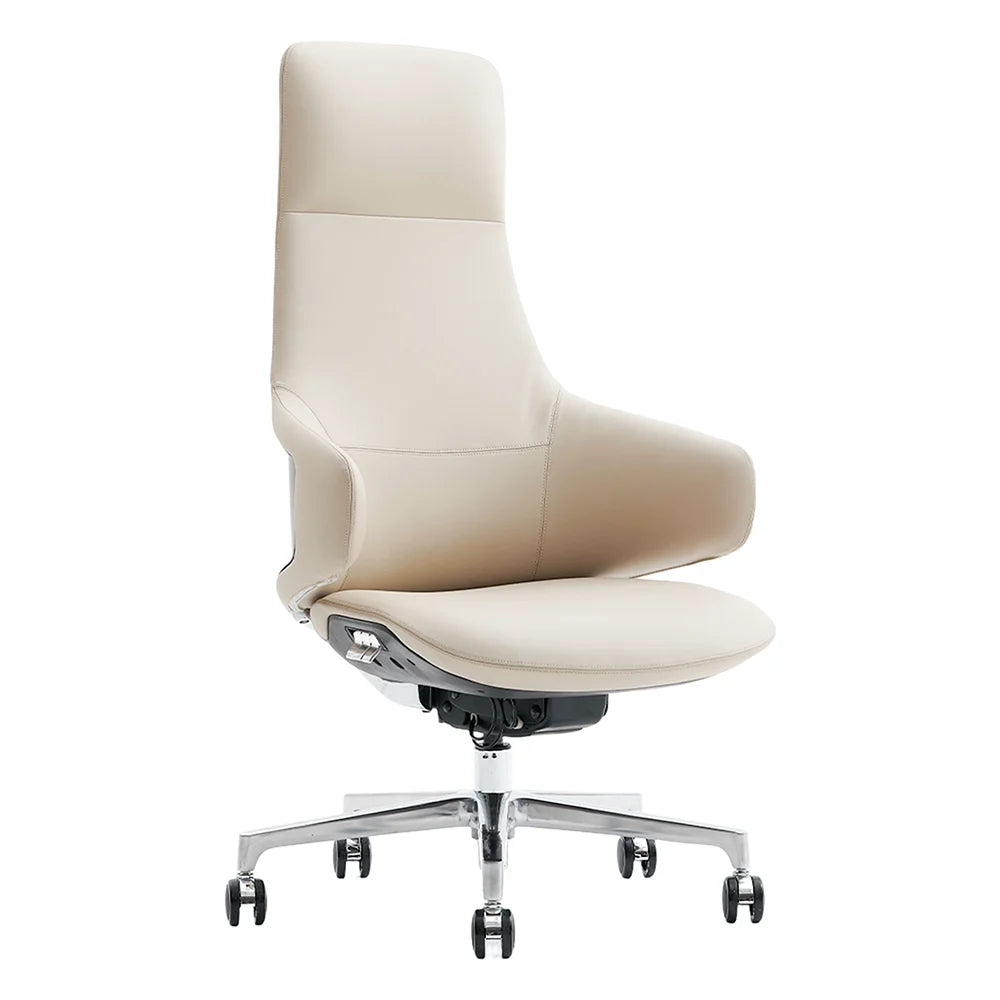 Natia Leather Office Chair with Wraparound Lumbar