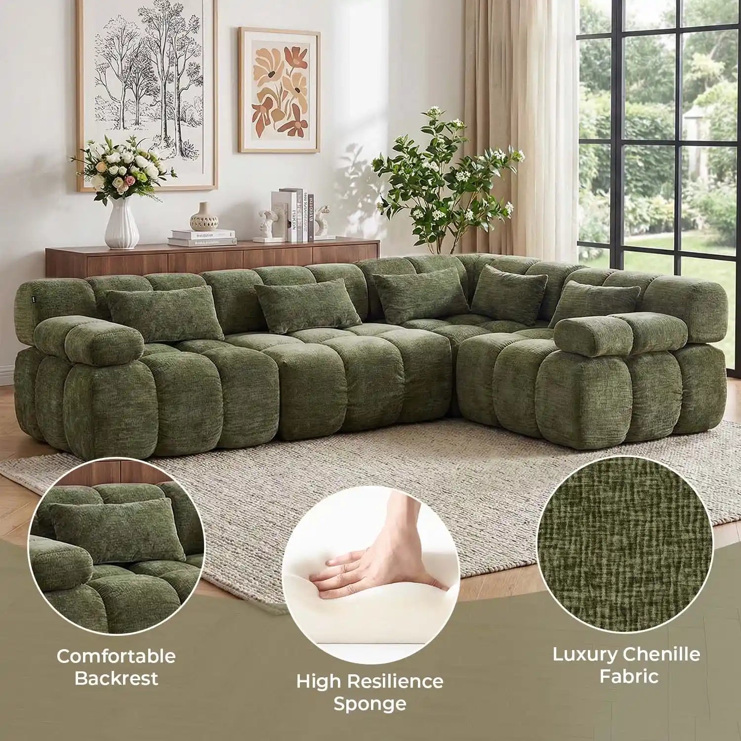 Dionysus Modular Sectional Compressed Sofa