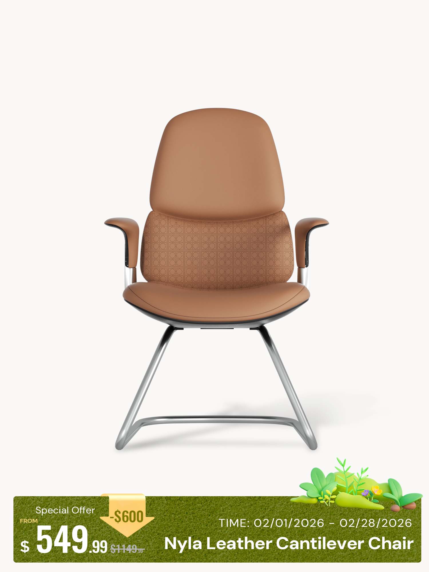 Nyla Cantilever Leather Chair