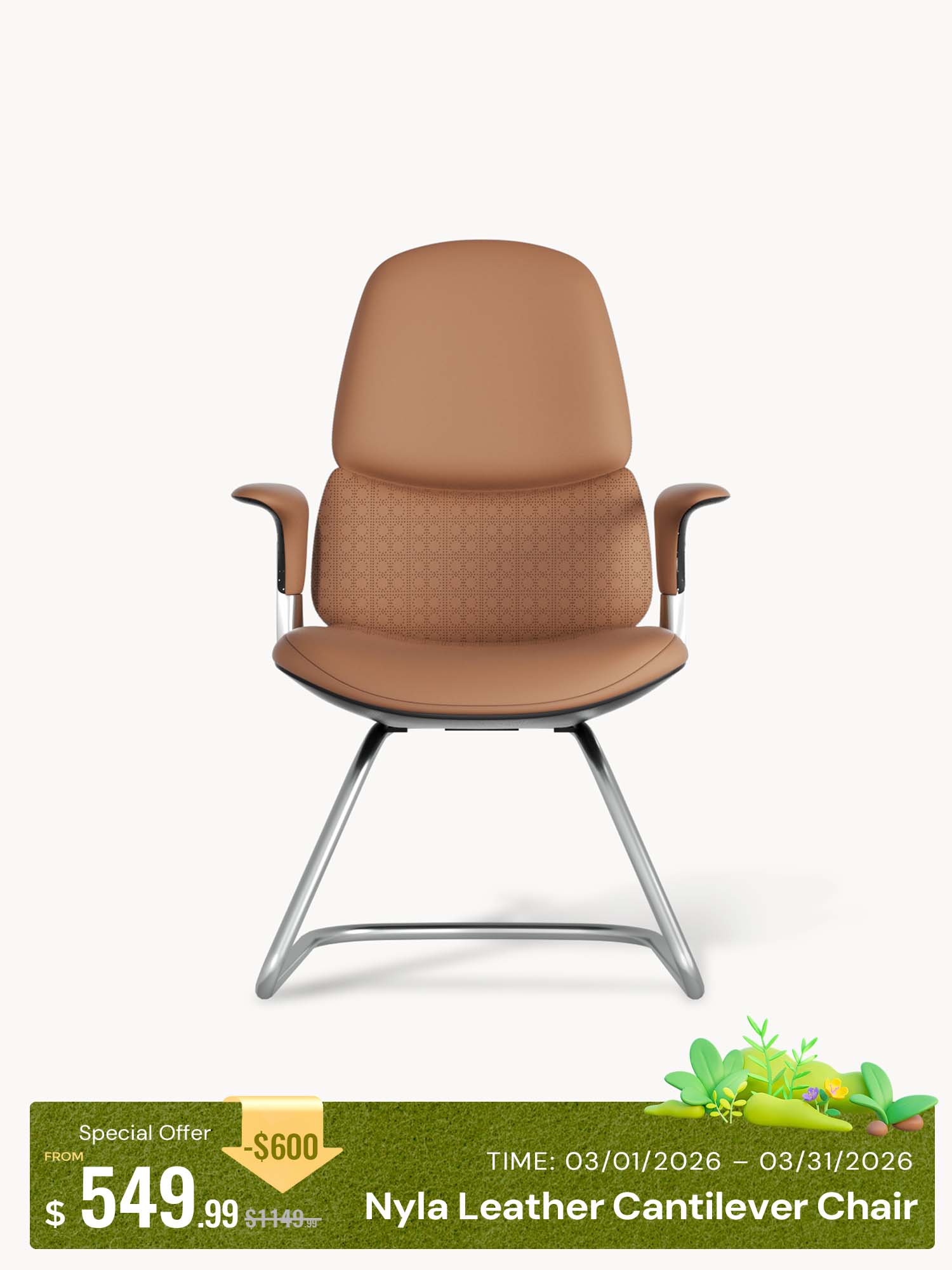 Nyla Cantilever Leather Chair