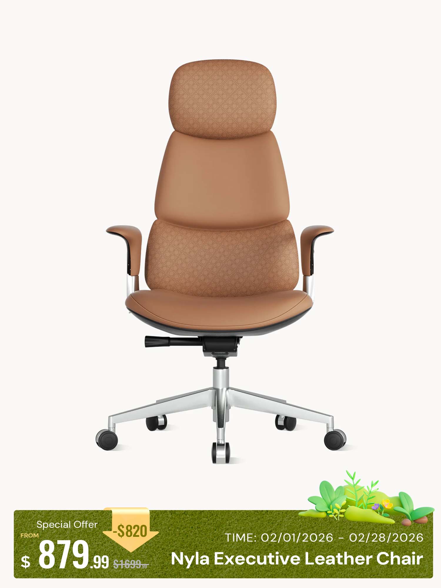 Nyla Leather Chair with Easy Adjustment