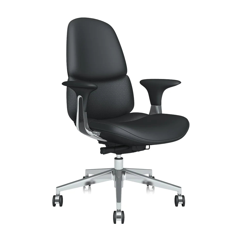 Nyla Mid-Back Leather Chair with Easy Adjustment