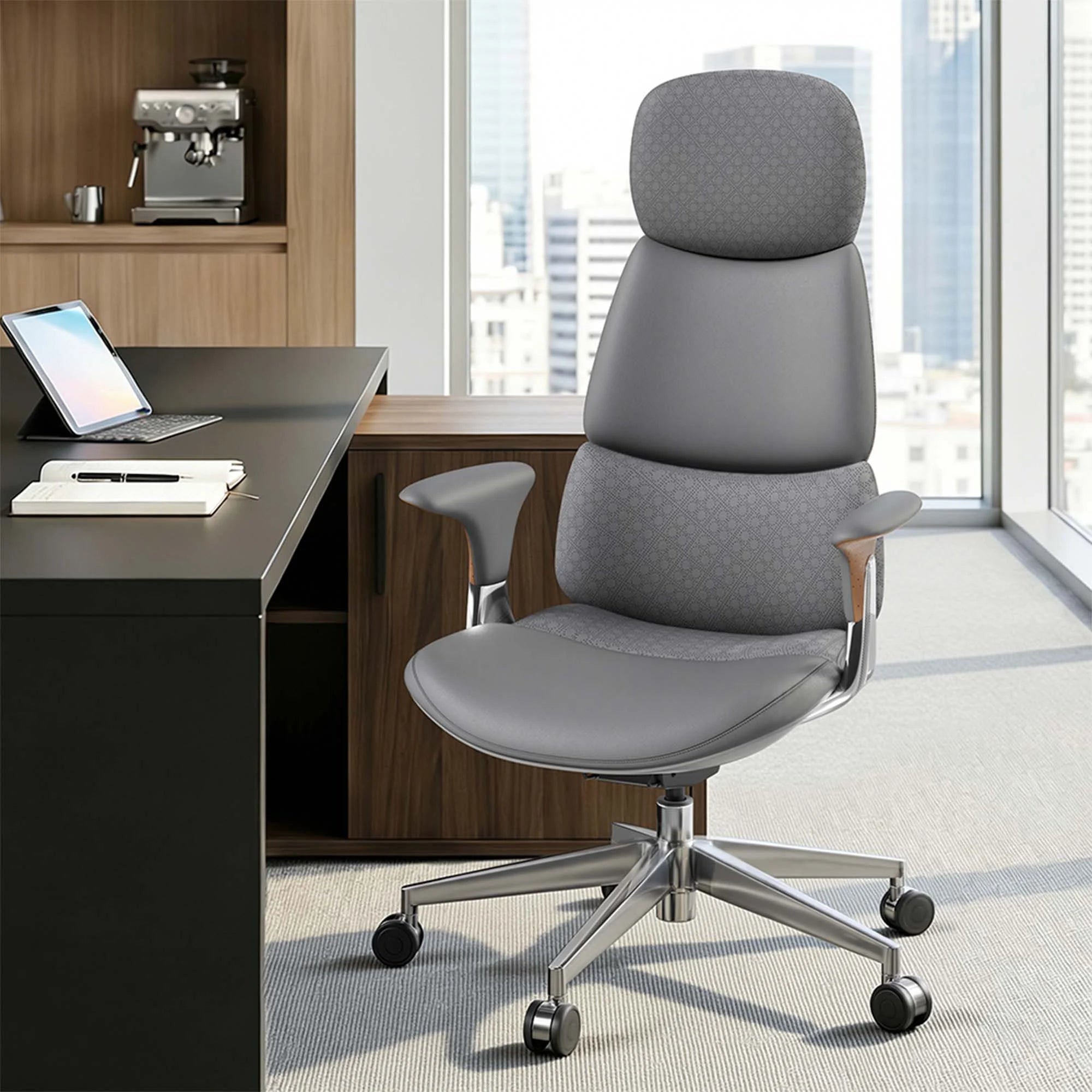 Nyla Leather Chair with Easy Adjustment
