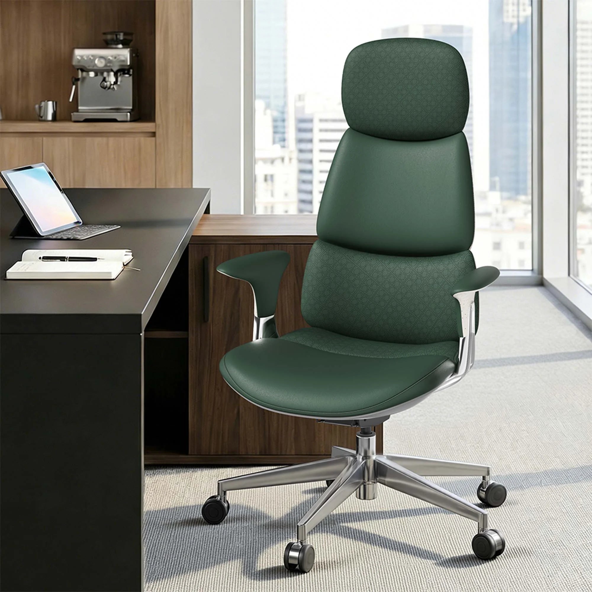 Nyla Leather Chair with Easy Adjustment