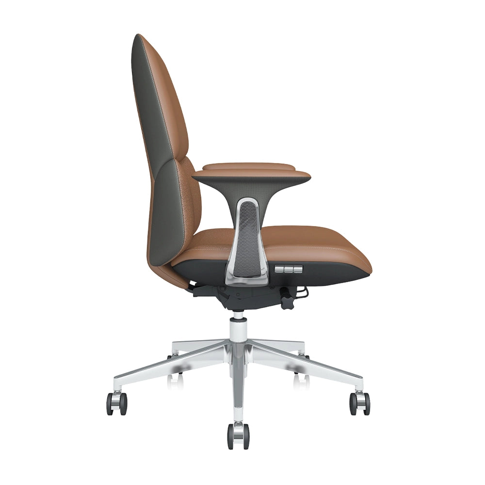 Neris Mid-Back Leather Office Chair with Best Value