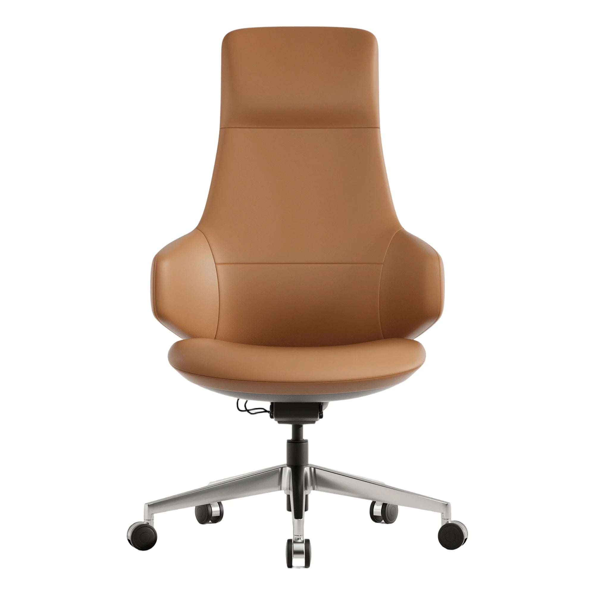 Natia Leather Office Chair with Wraparound Lumbar