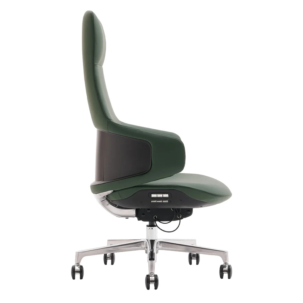 Natia Leather Office Chair with Wraparound Lumbar