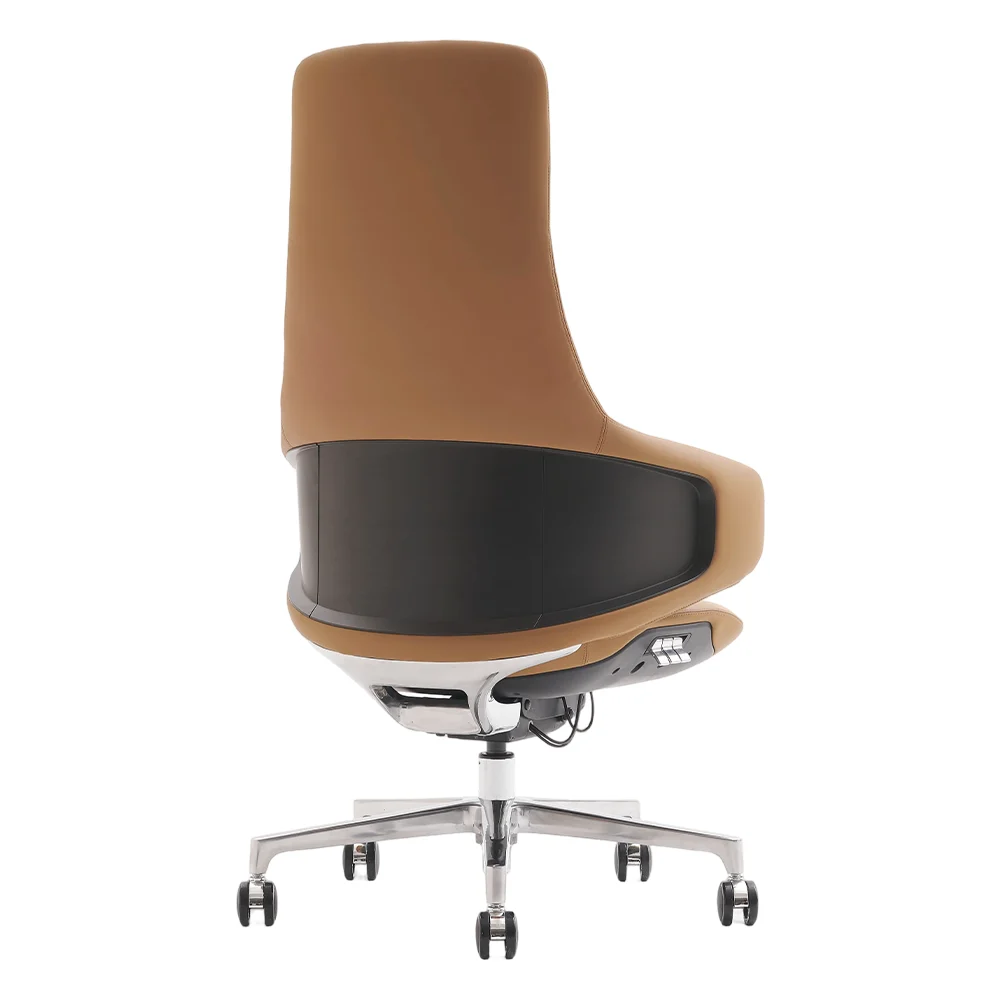 Natia Leather Office Chair with Wraparound Lumbar