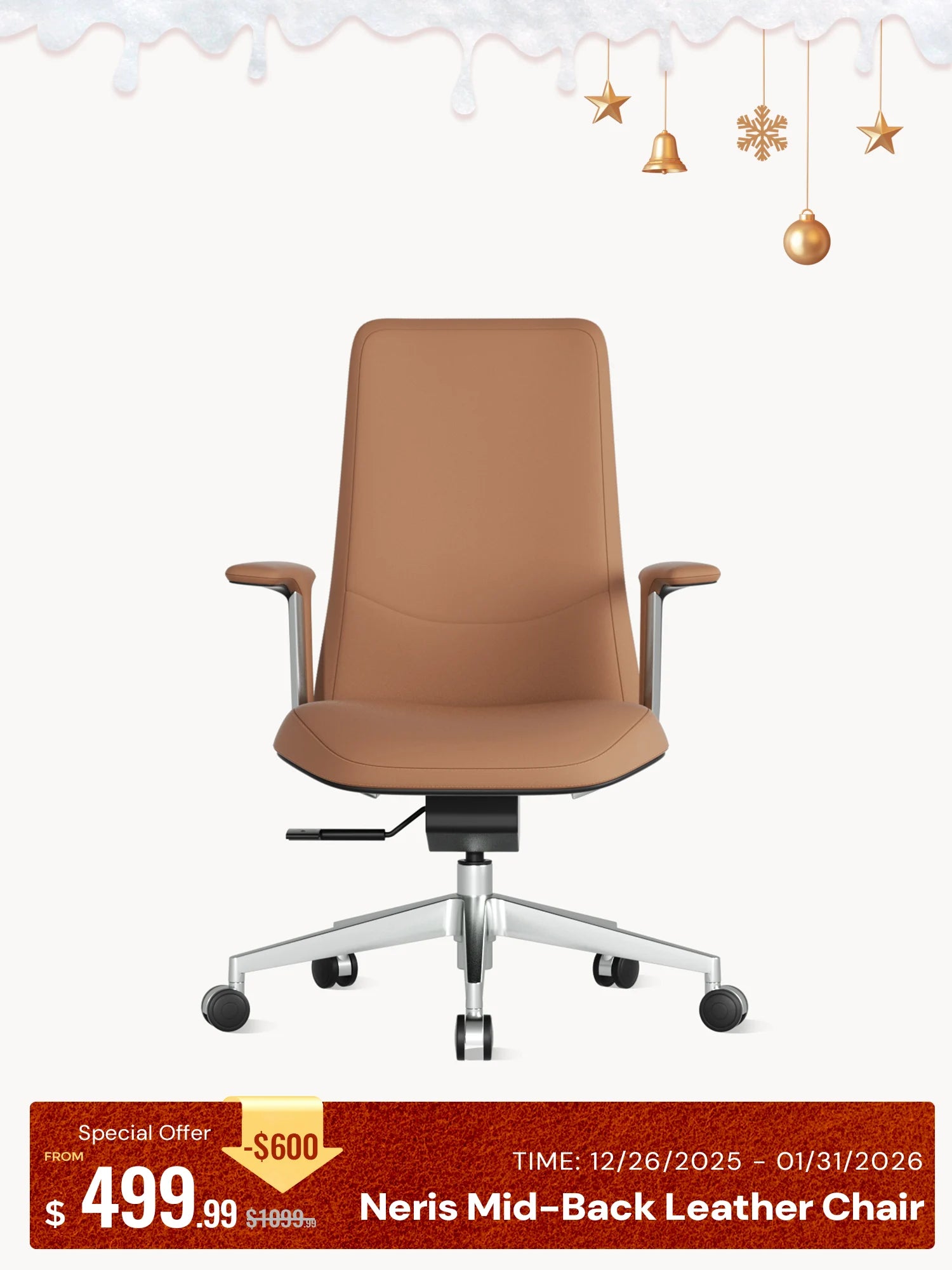 Neris Mid-Back Leather Office Chair