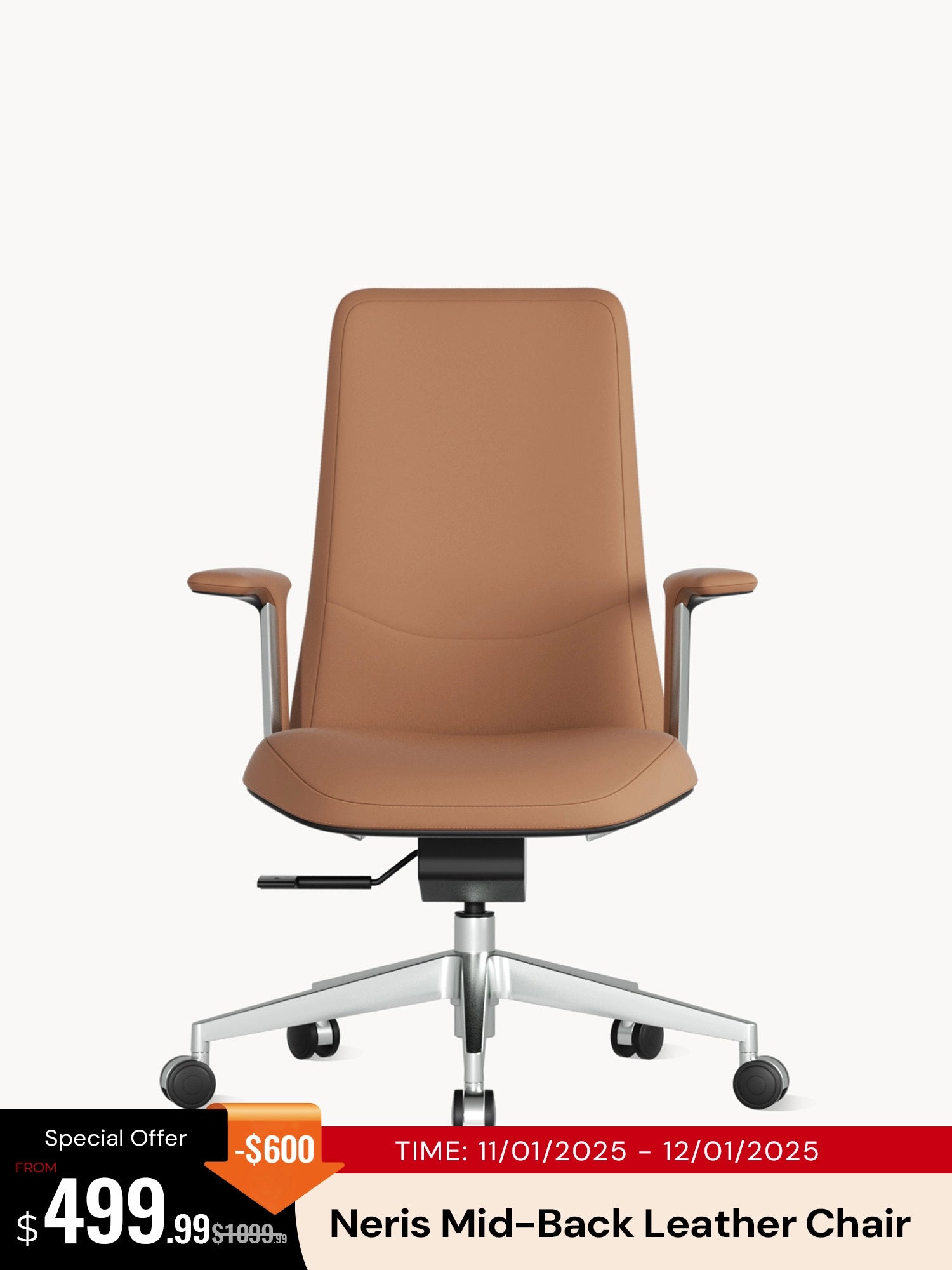 Neris Mid-Back Leather Office Chair
