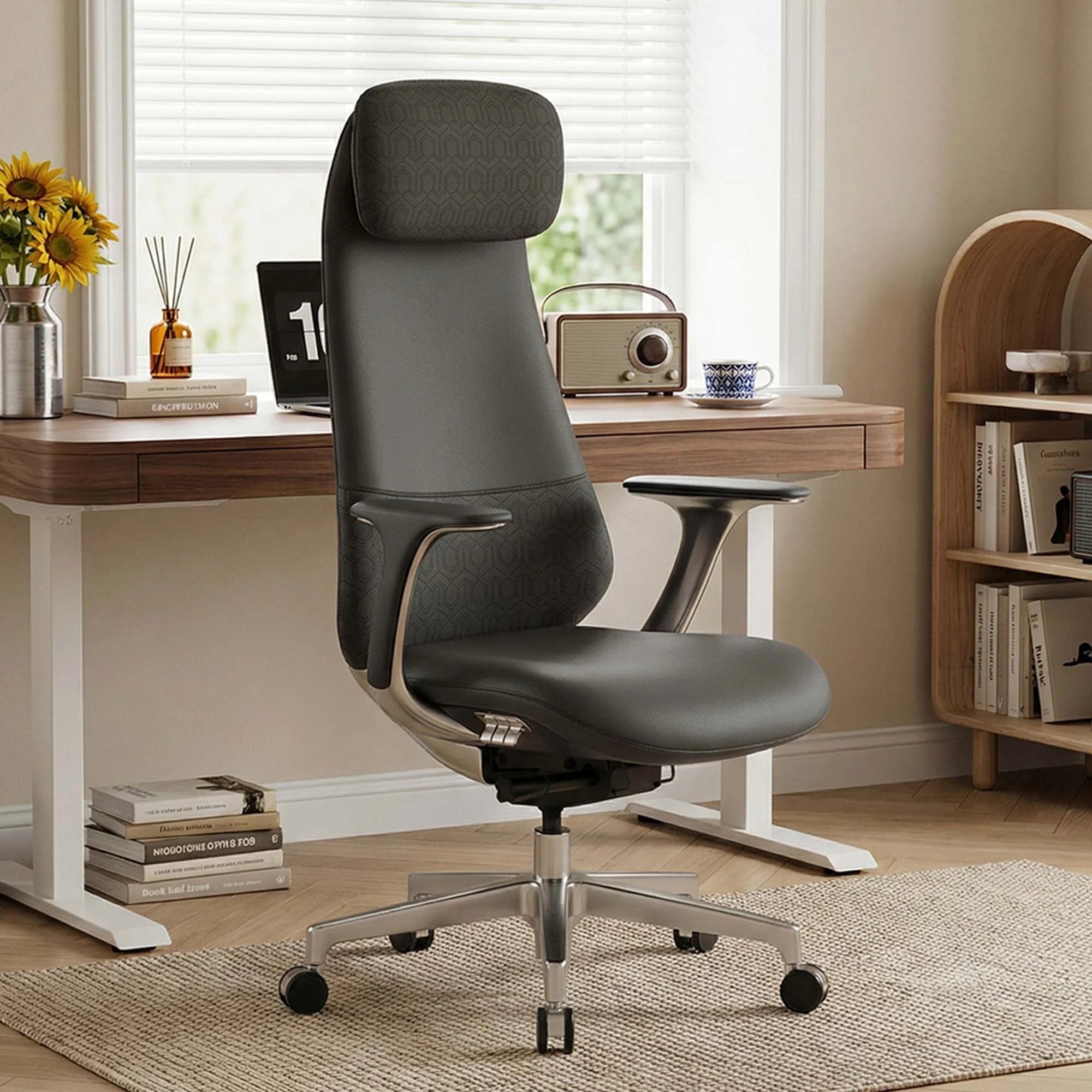 Neta Premium Leather Chair with Headrest