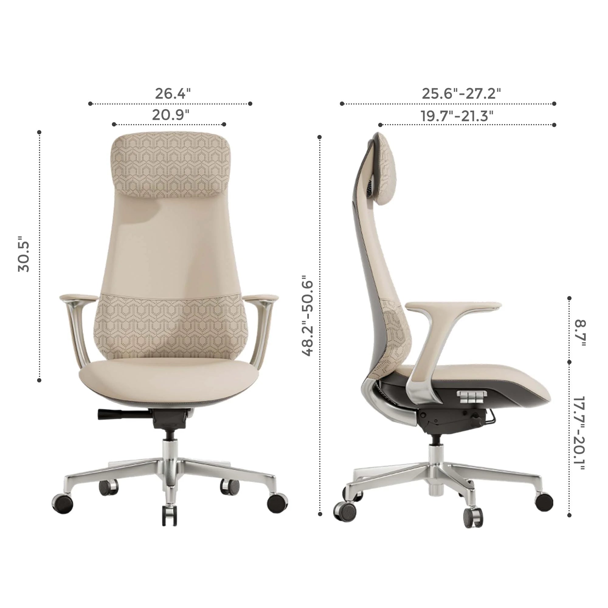 Neta Premium Leather Chair with Headrest
