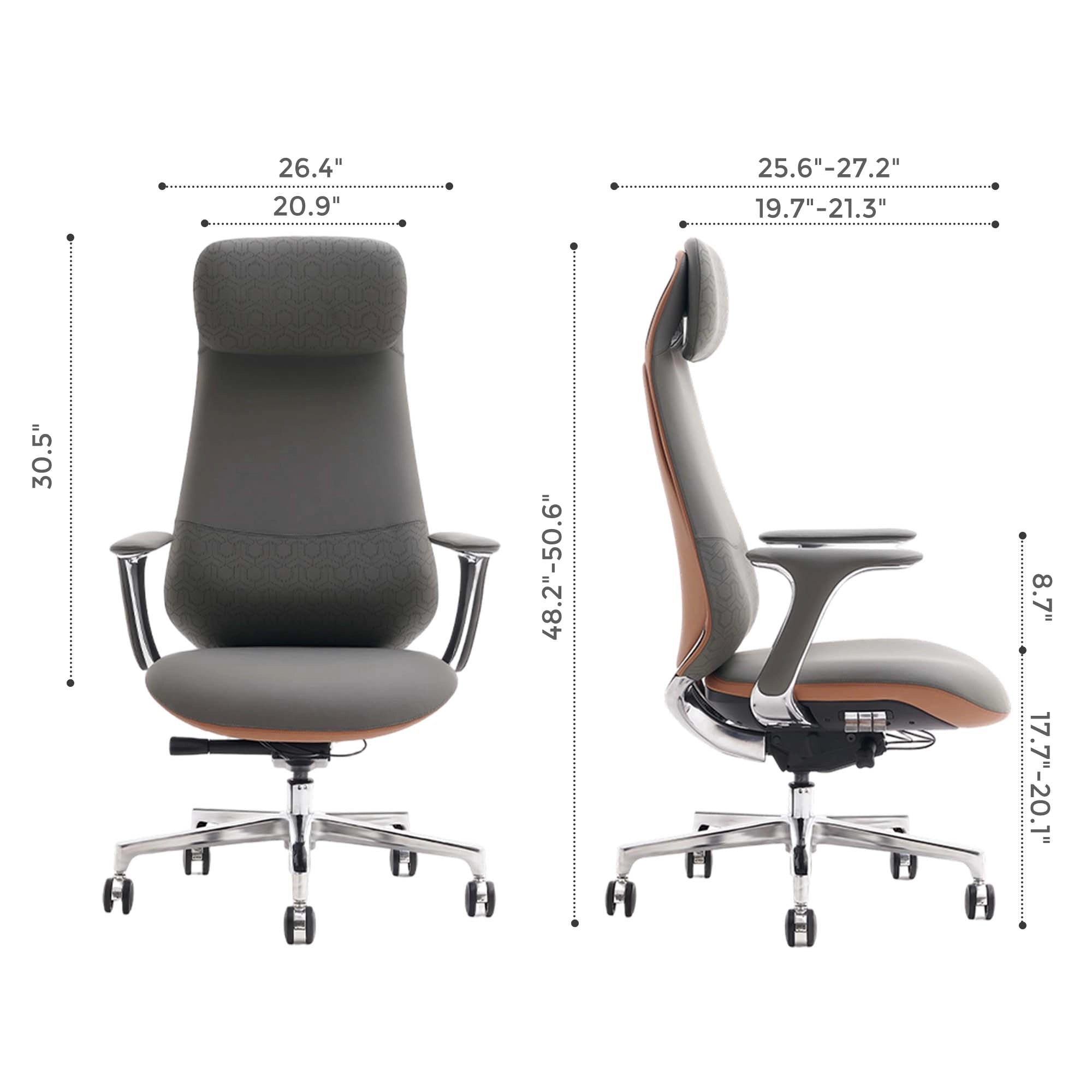 Nyla Leather Chair with Easy Adjustment