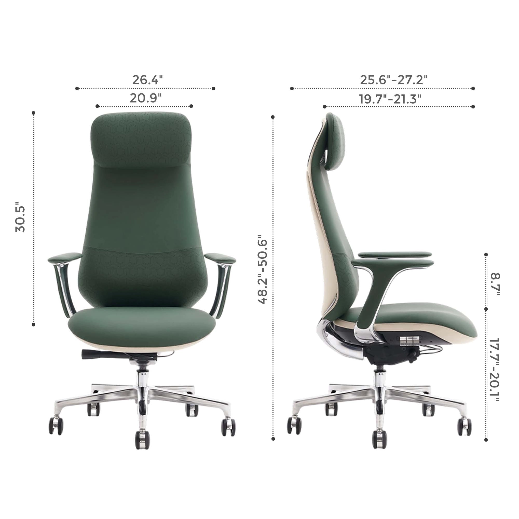 Nyla Leather Chair with Easy Adjustment