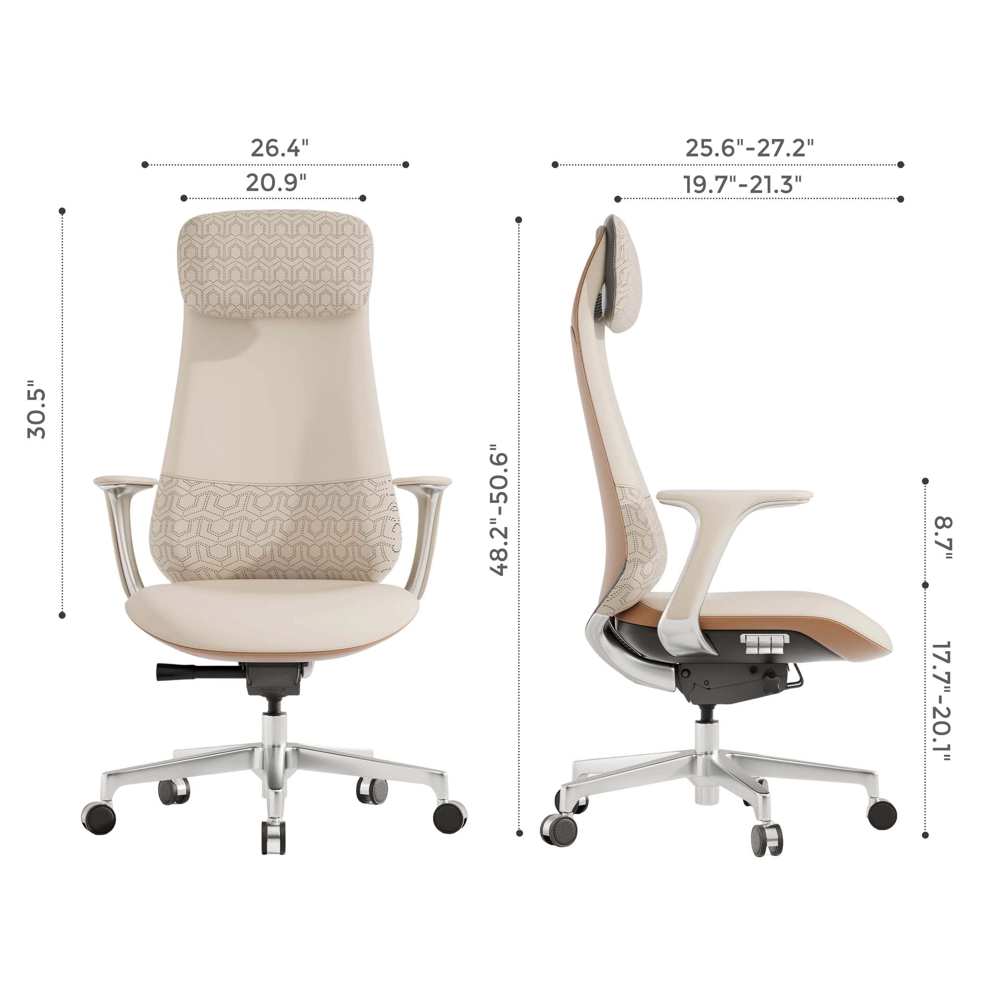 Nyla Leather Chair with Easy Adjustment