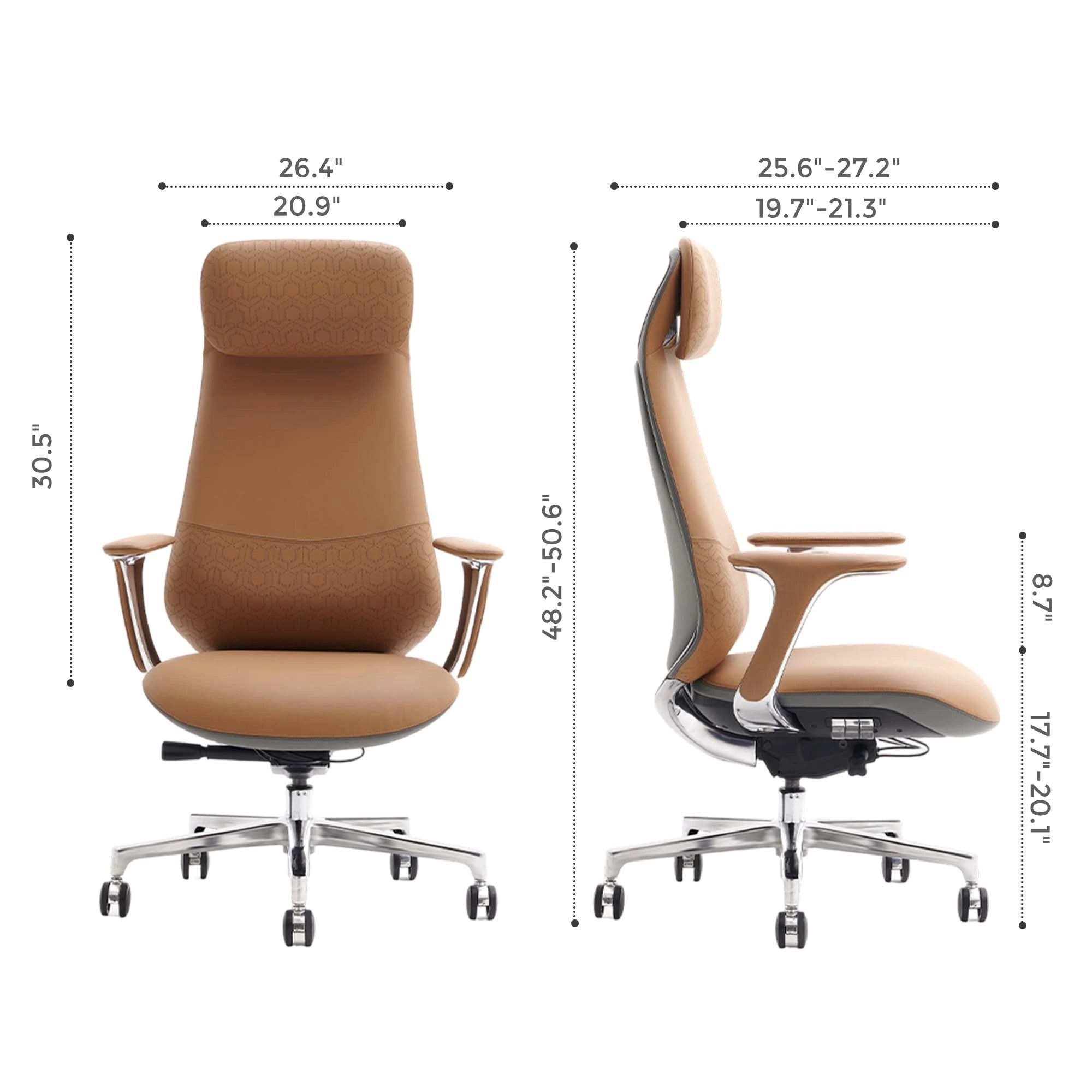 Nyla Leather Chair with Easy Adjustment