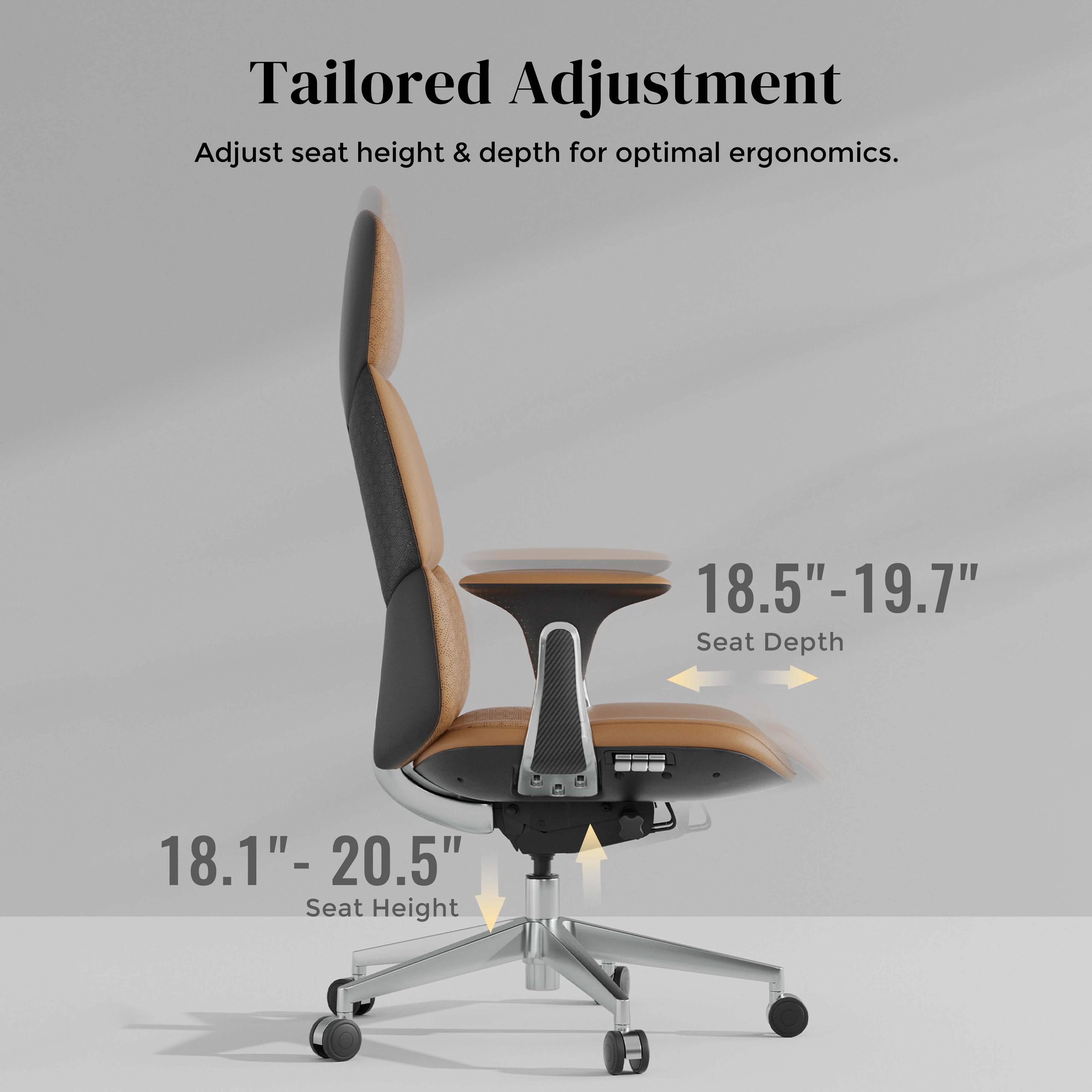 Nyla Leather Chair with Easy Adjustment