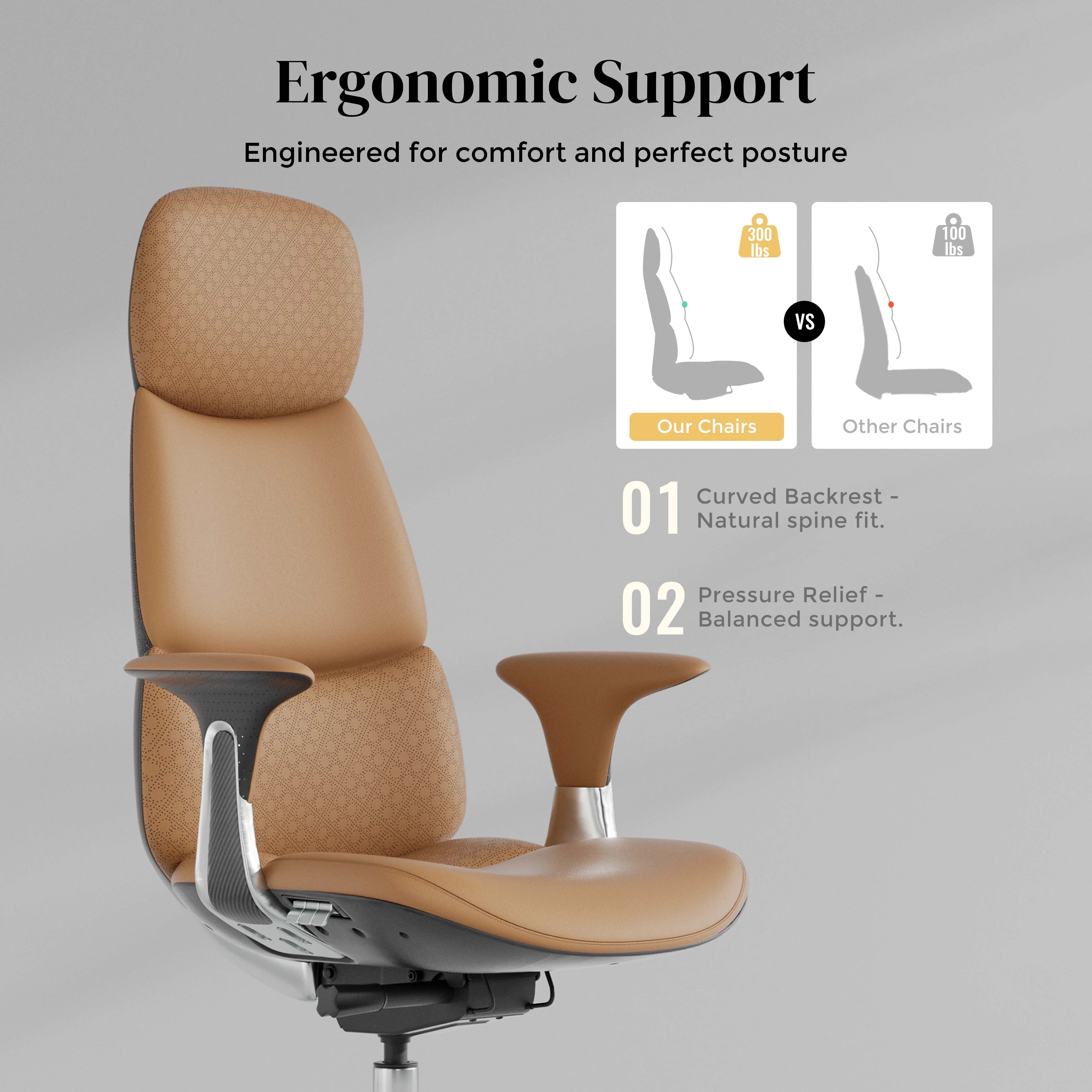 Nyla Leather Chair with Easy Adjustment
