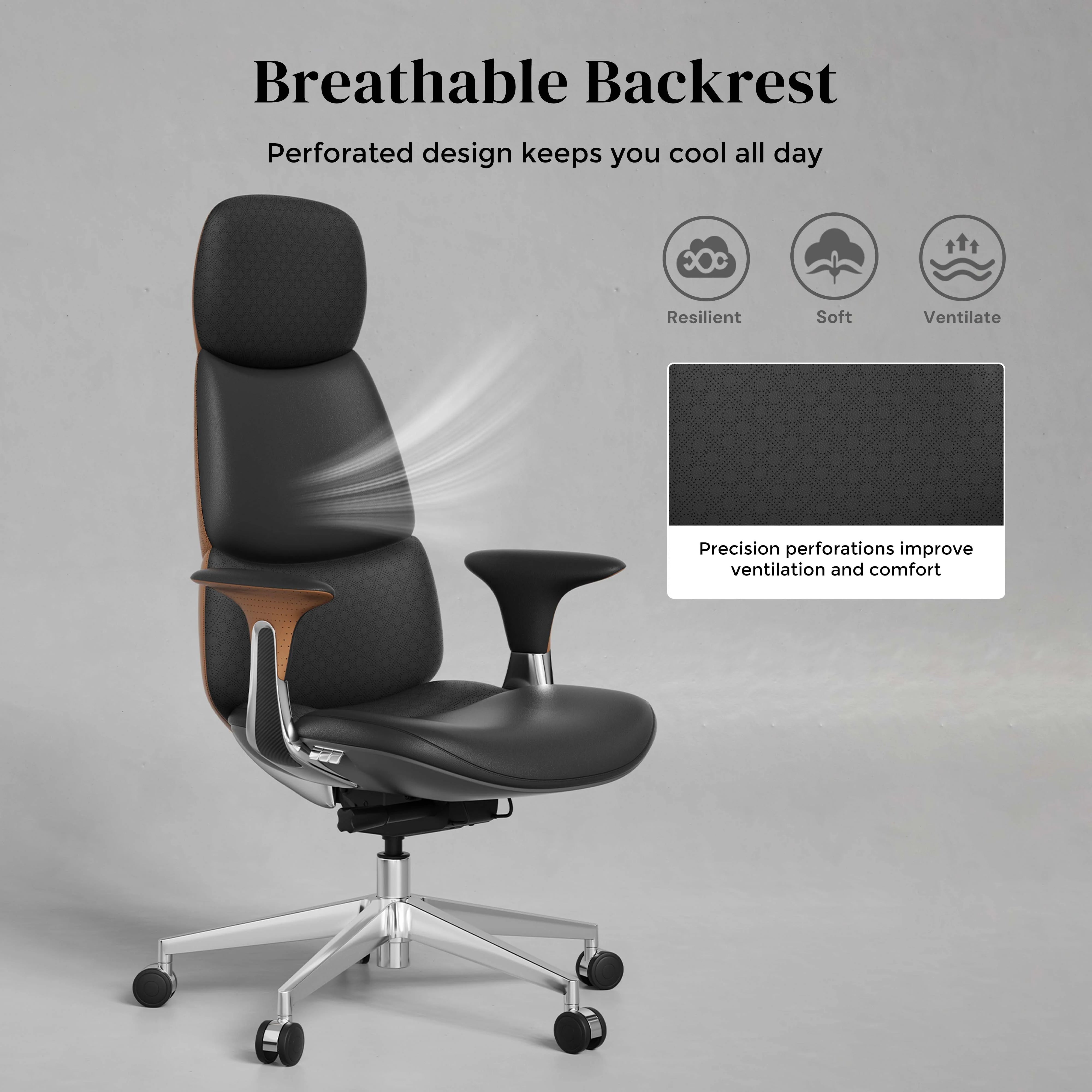 Nyla Leather Chair with Easy Adjustment